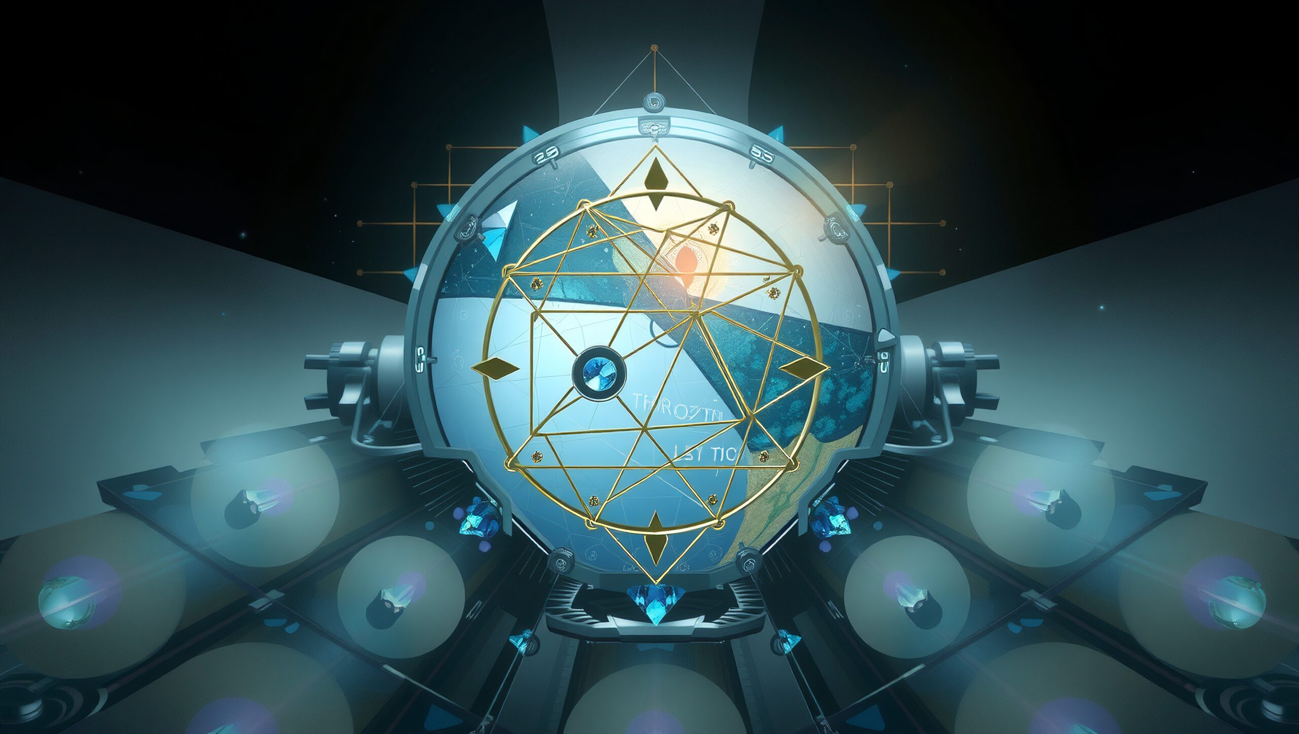 Futuristic Geometric Orb Display