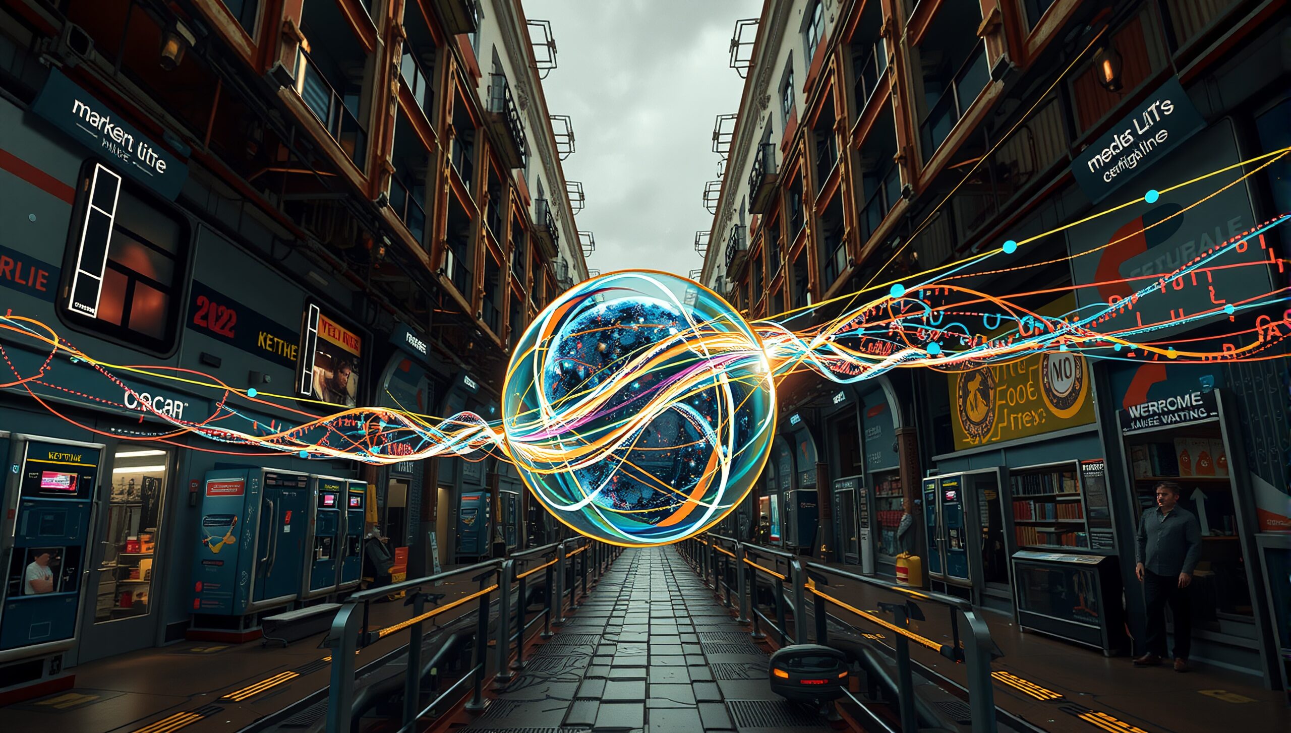 Futuristic Urban Sphere Display