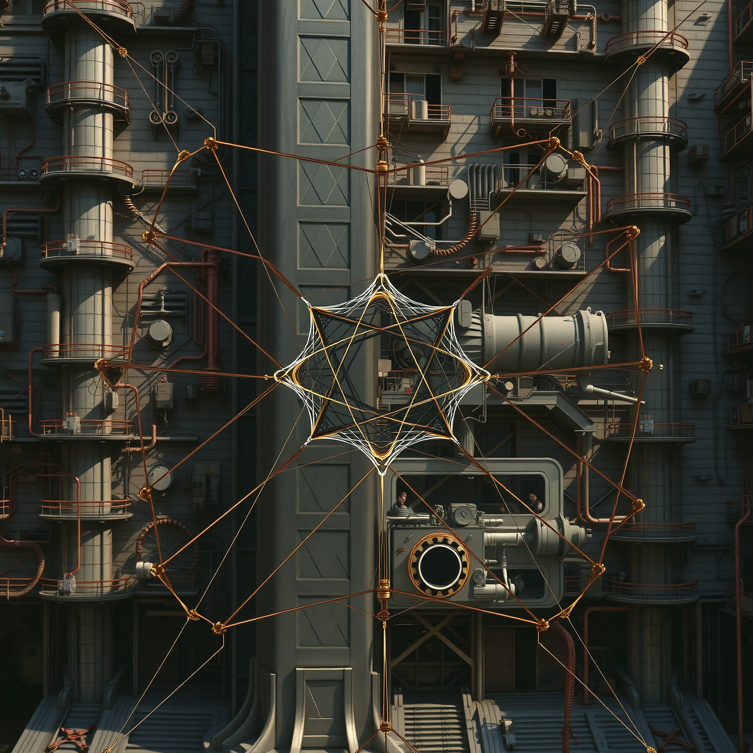 Futuristic Geometric Industrial Structure
