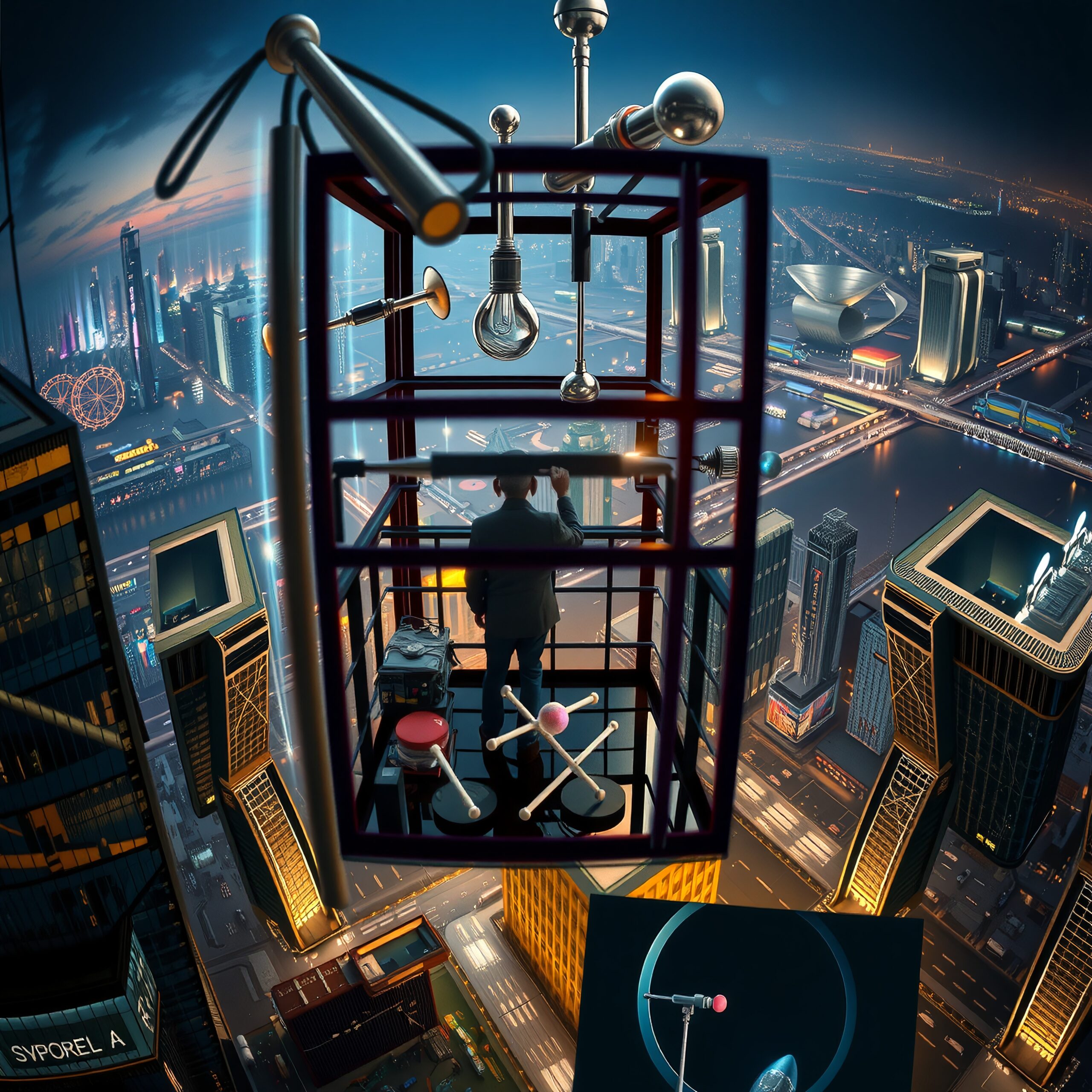 Floating Lab Above City