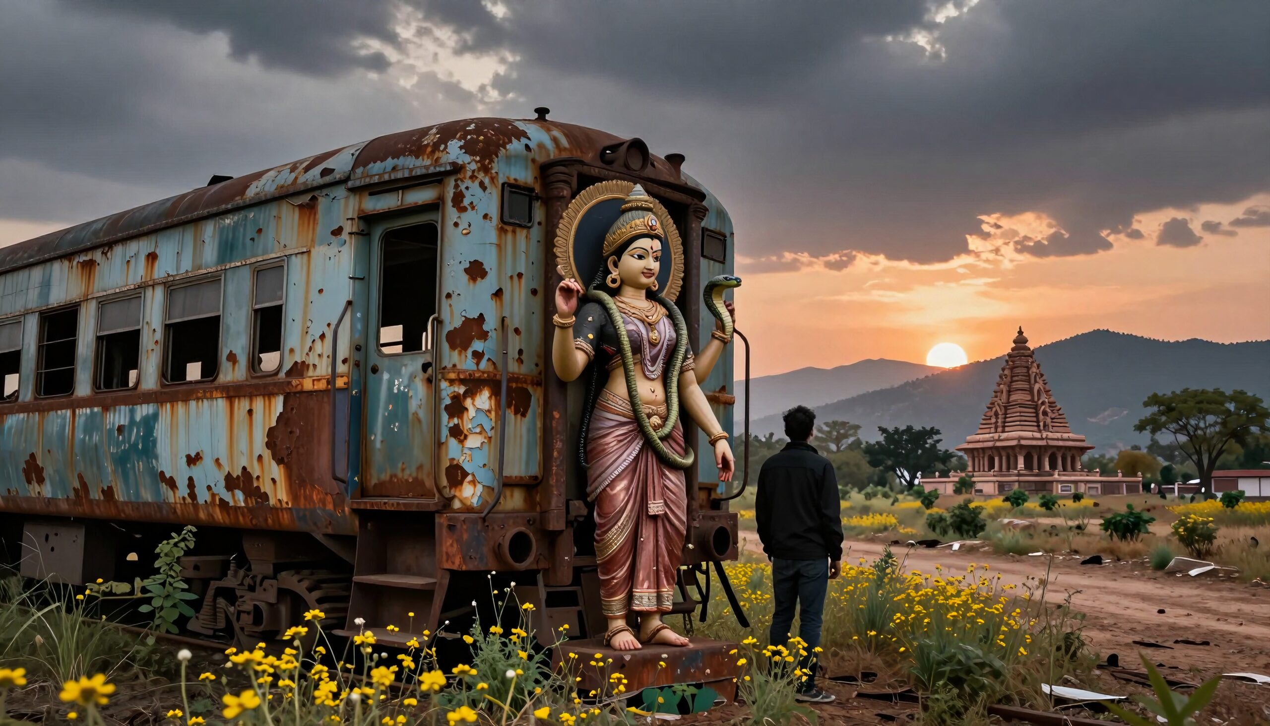 Serene juxtaposition of ancient spirituality