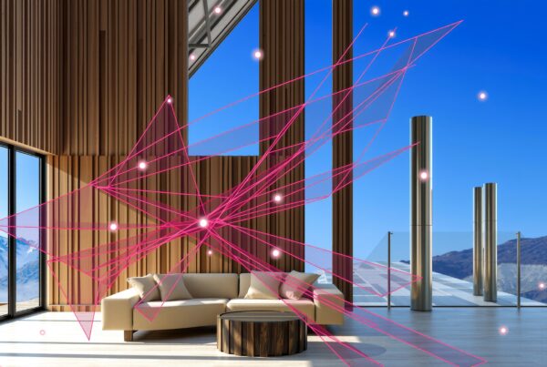 Scenic Interior with Abstract Art