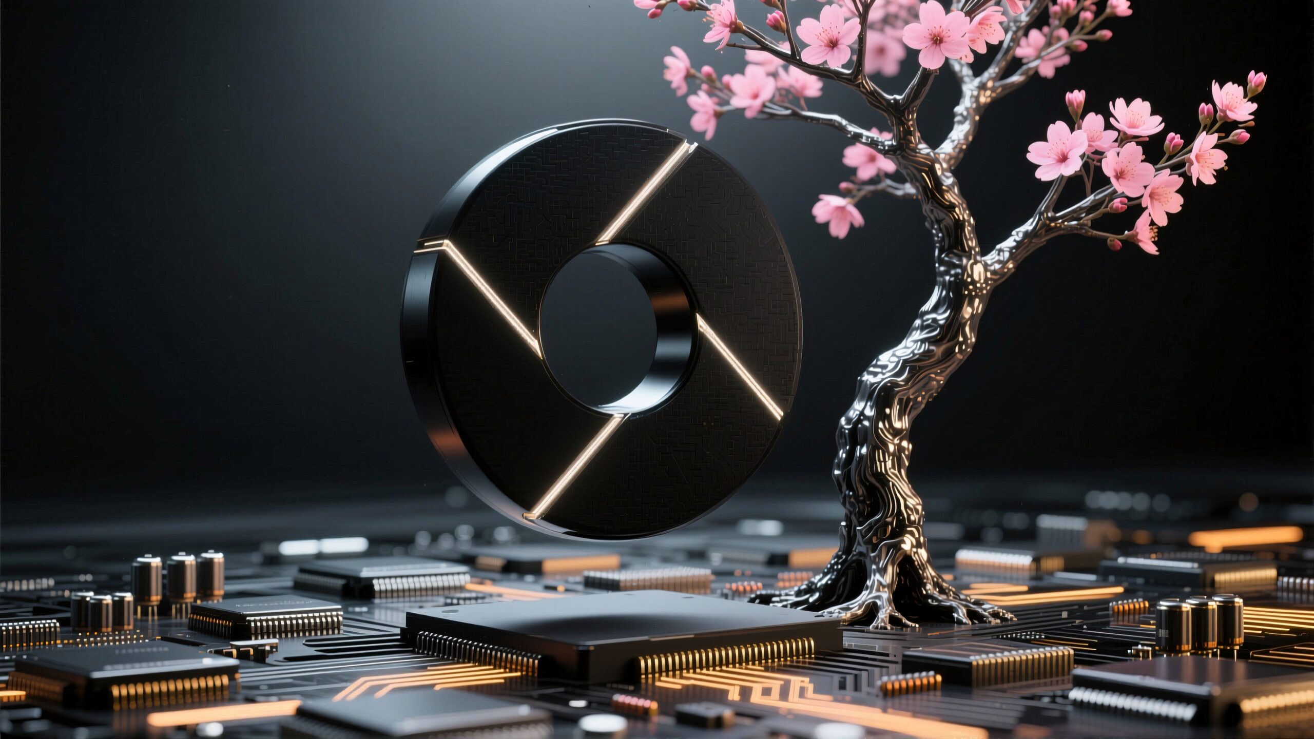 Tech Nature Blossoms on Circuit