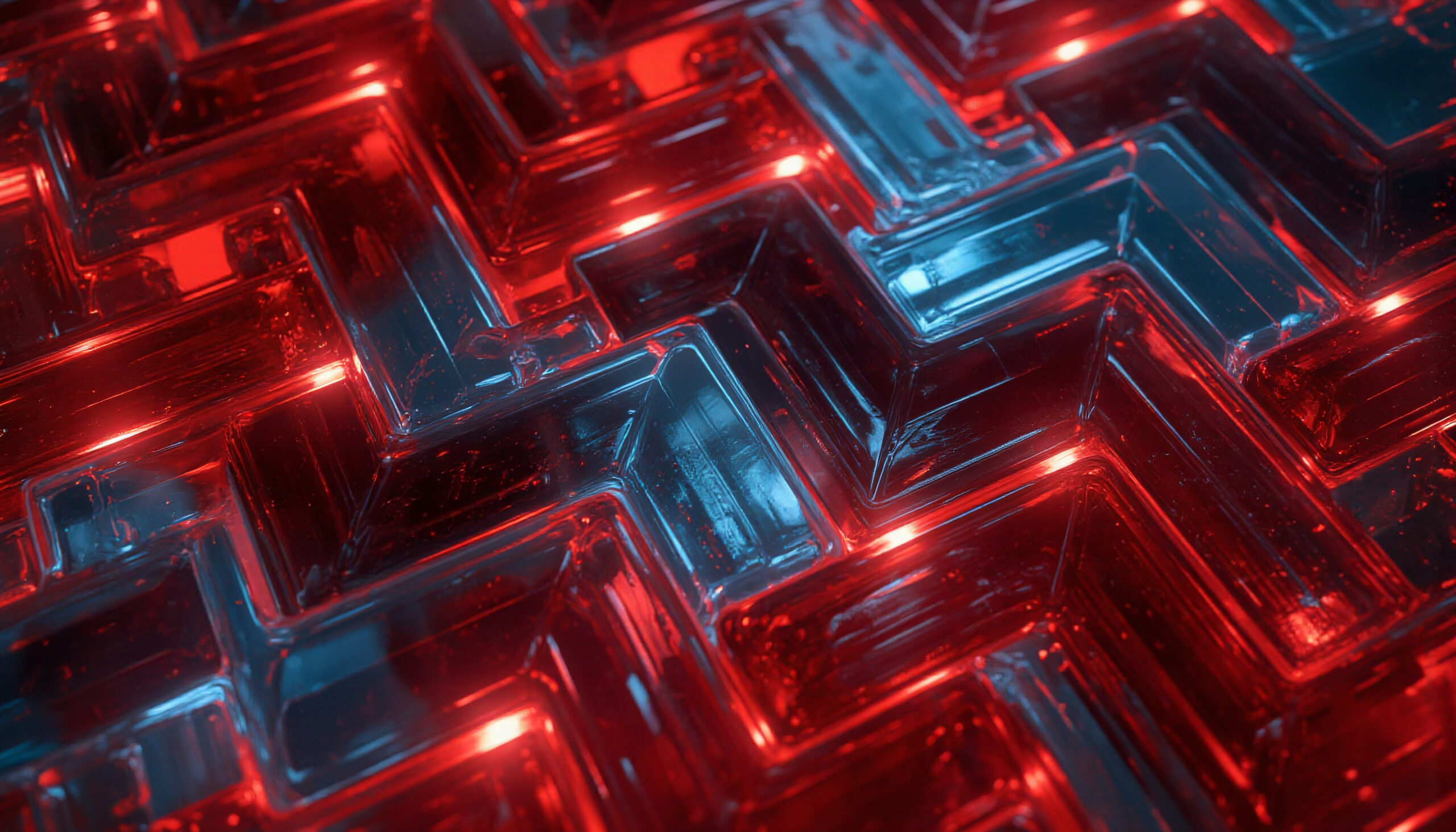 Futuristic Red Blue Abstract 3D