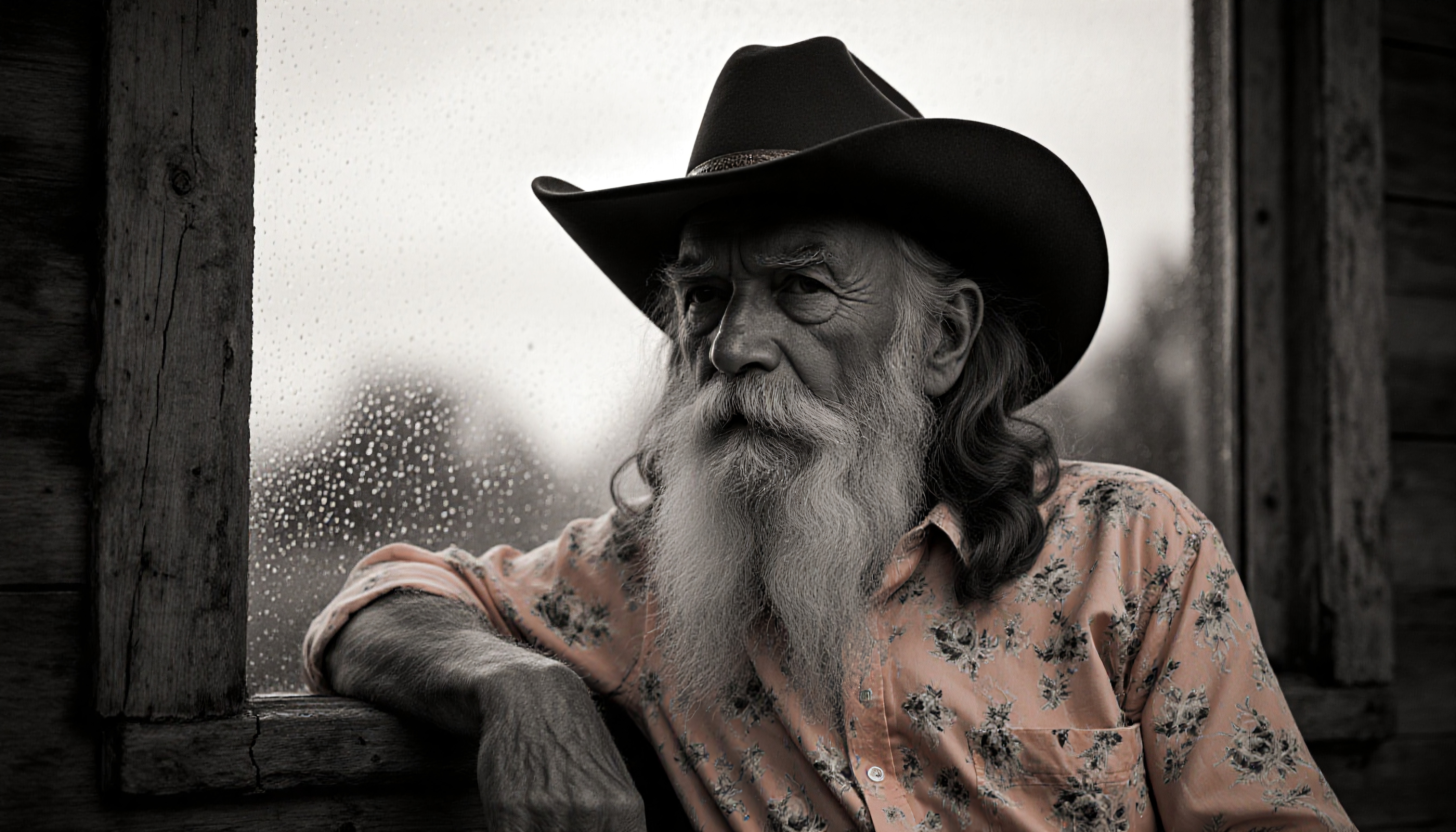 Reflective Cowboy By The Window