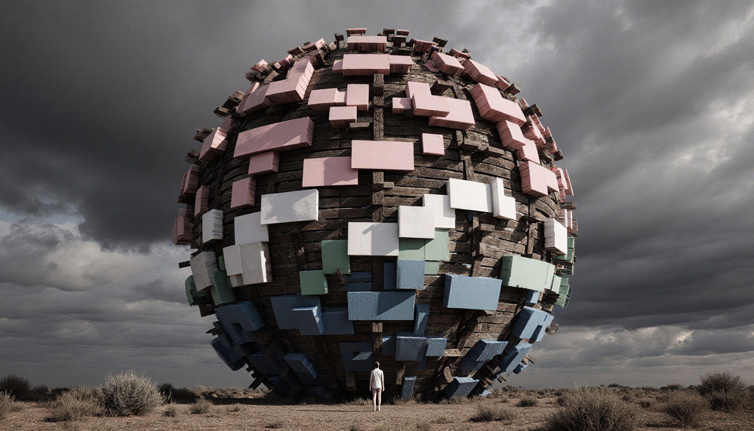 Surreal Desert Sphere Installation
