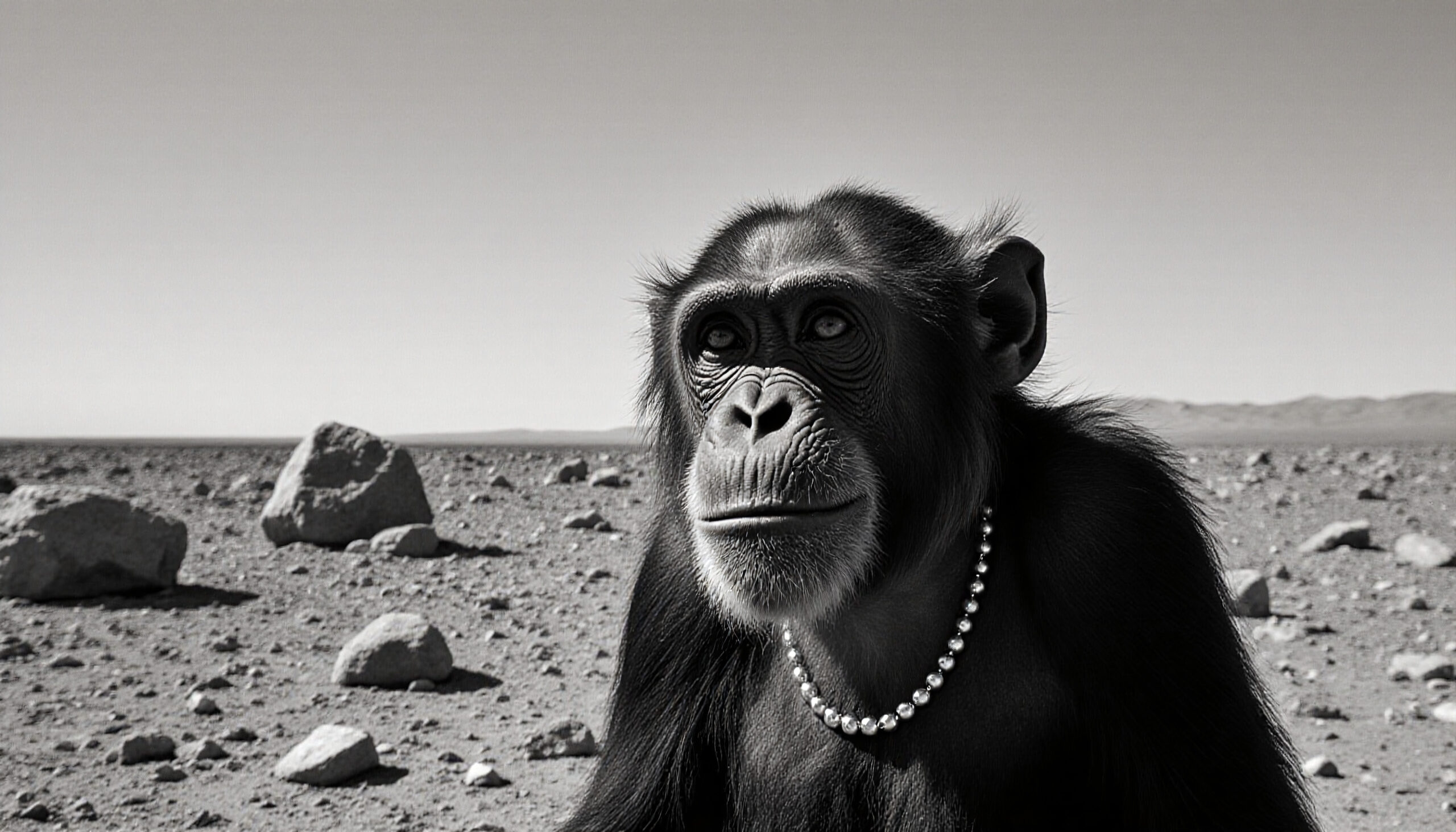 Chimpanzee With Pearls