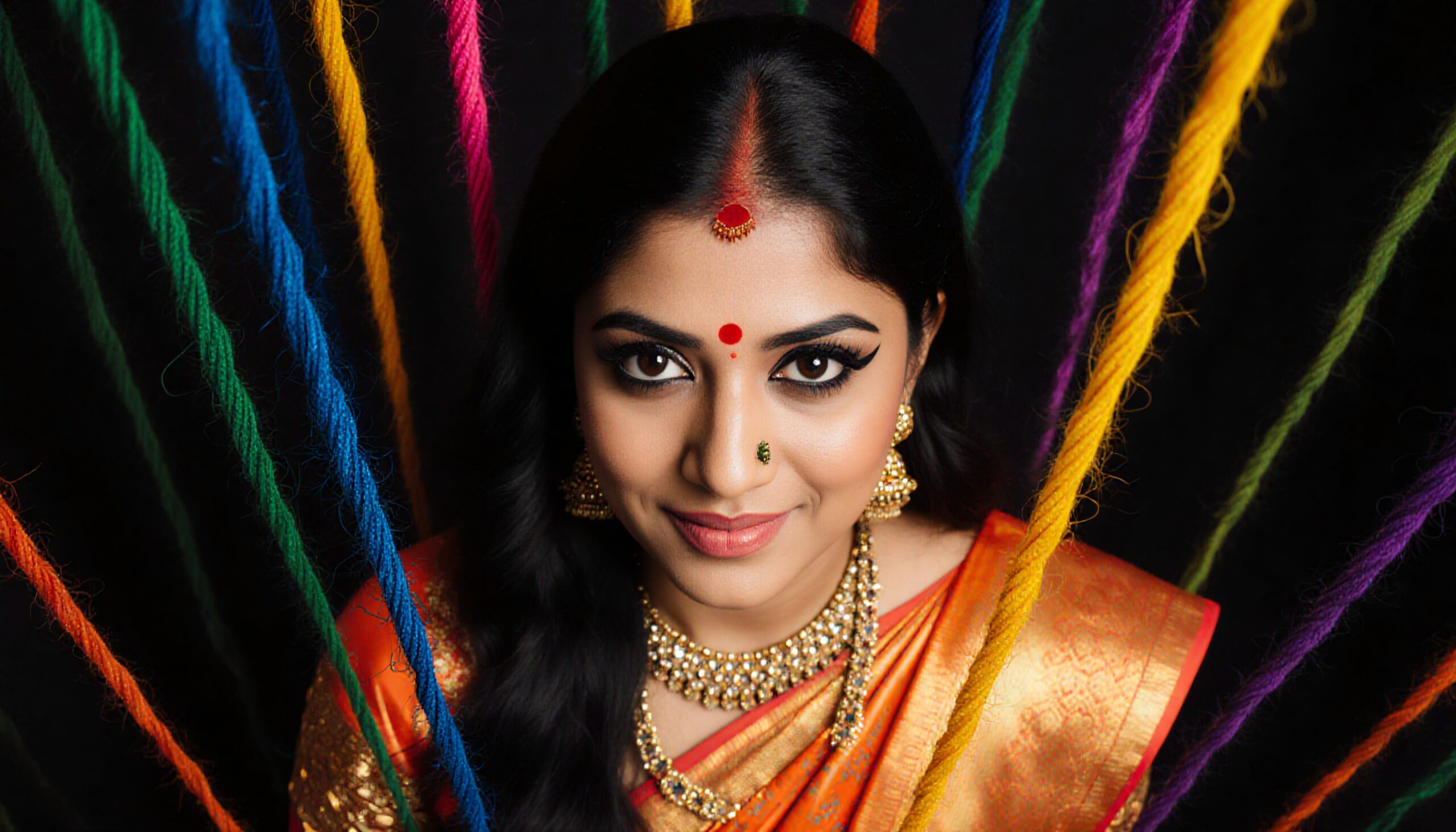 Cultural Elegance with Colorful Threads