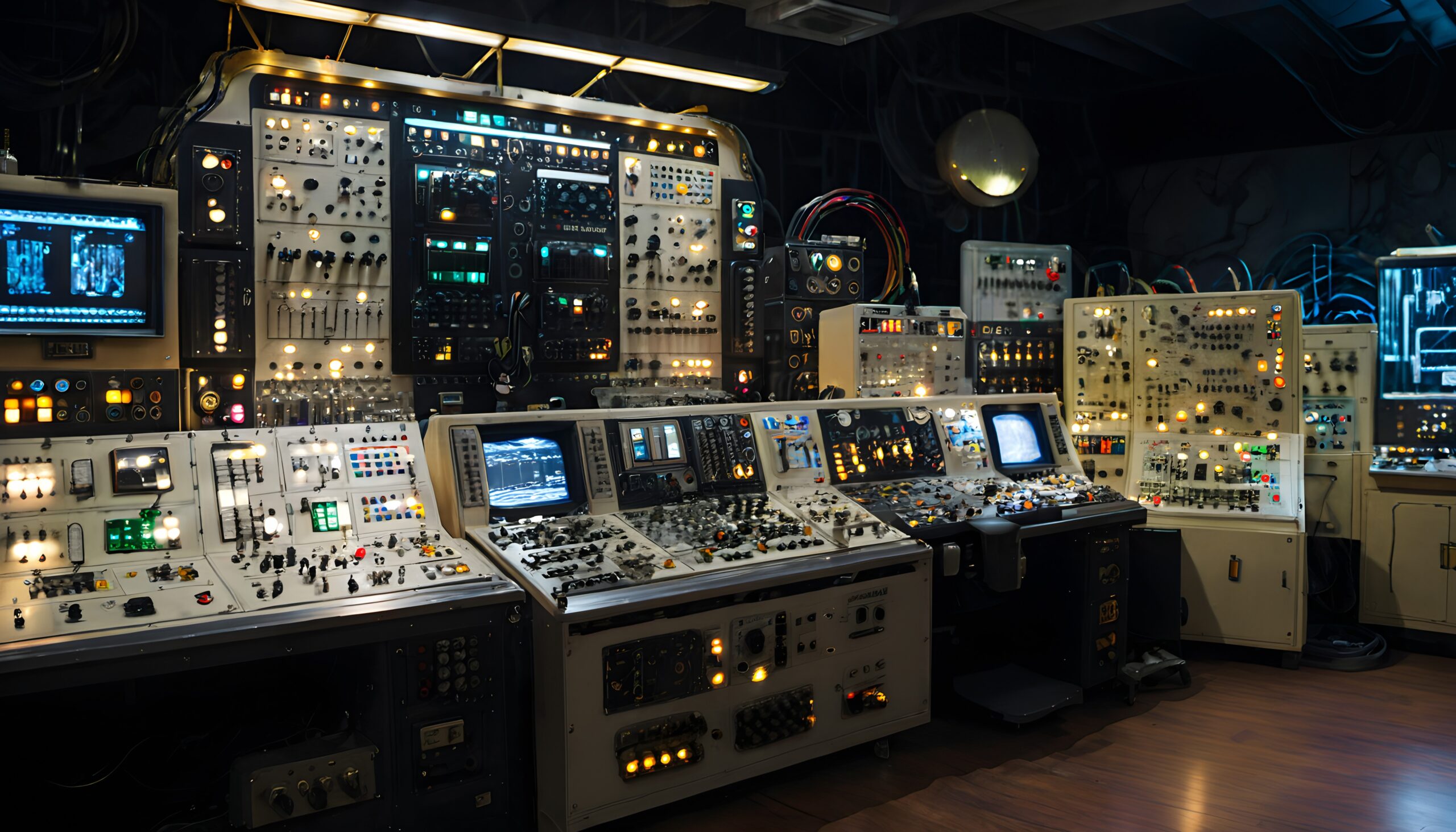 Vintage Control Room with Equipment