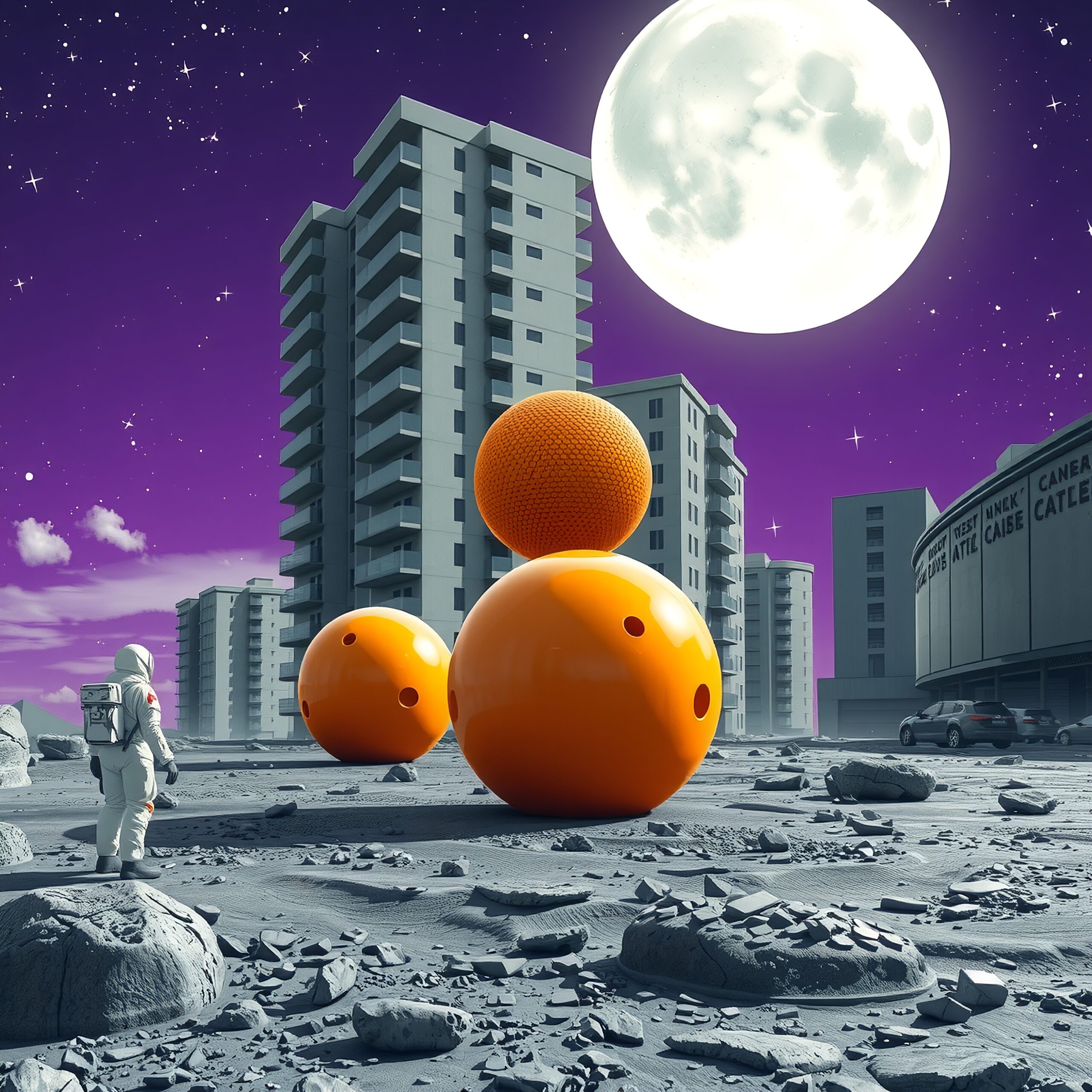 Surreal Urban Moonlit Landscape