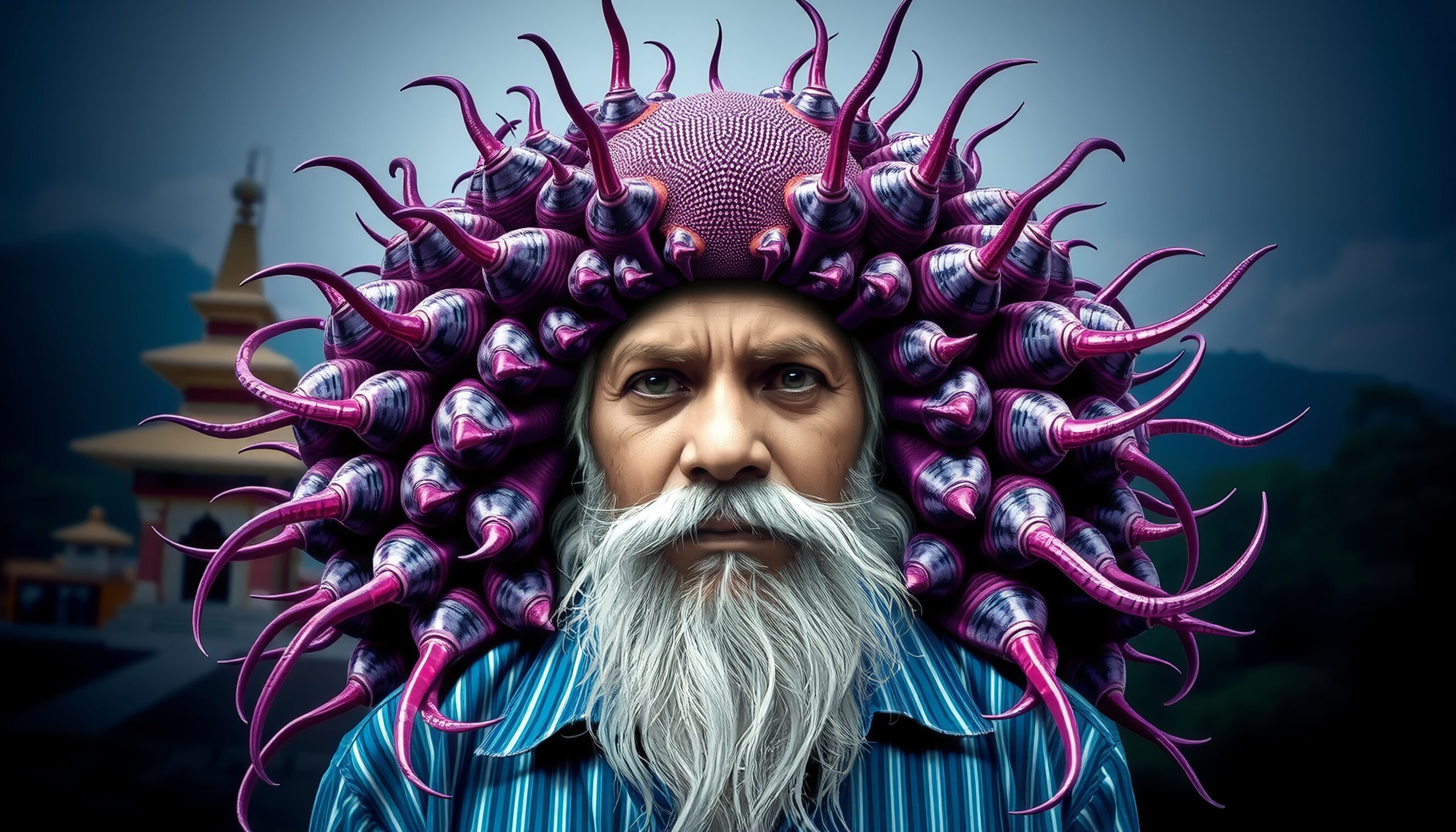 Futuristic Headpiece in Nature