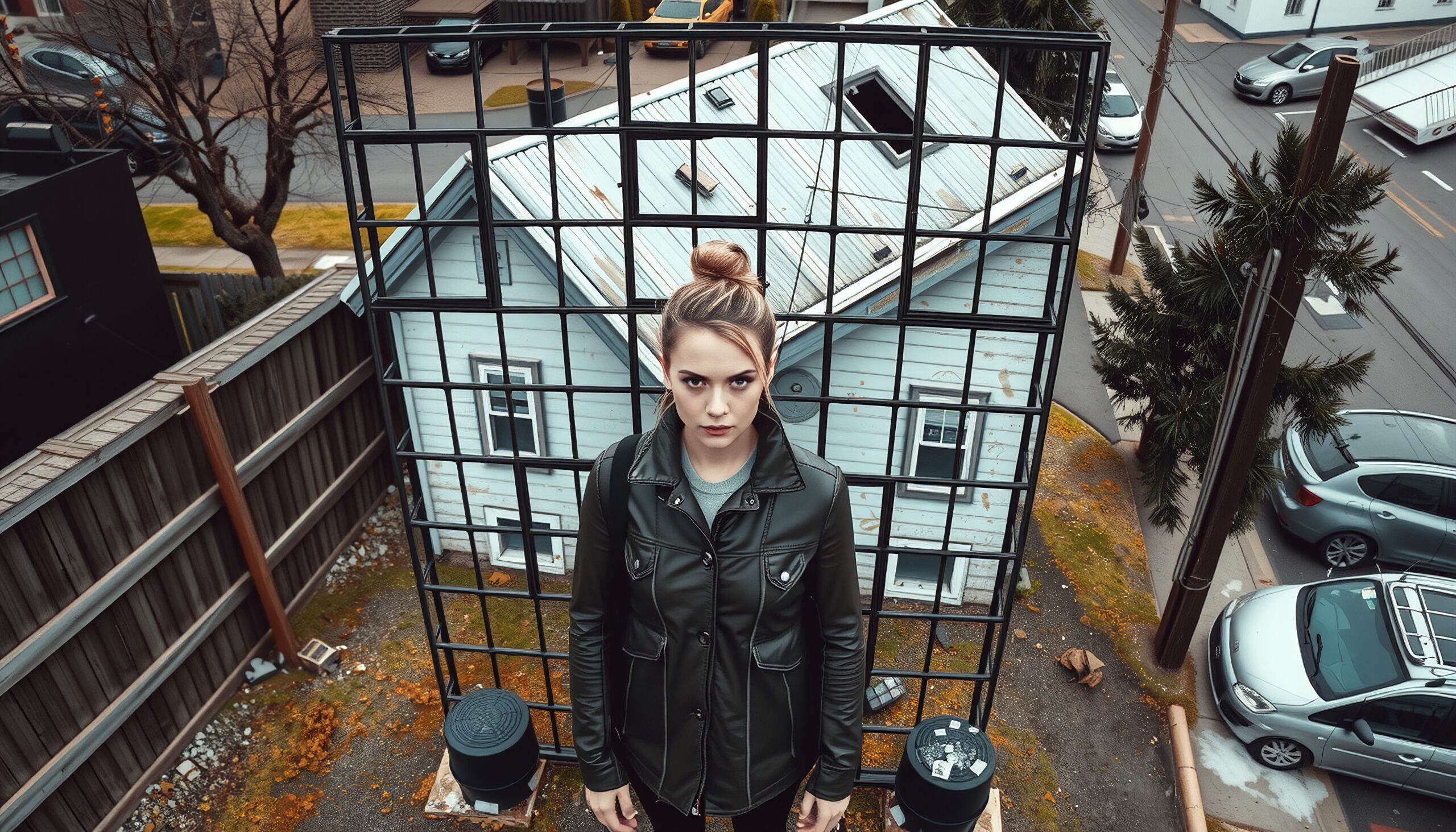 Urban Art Woman and Structure