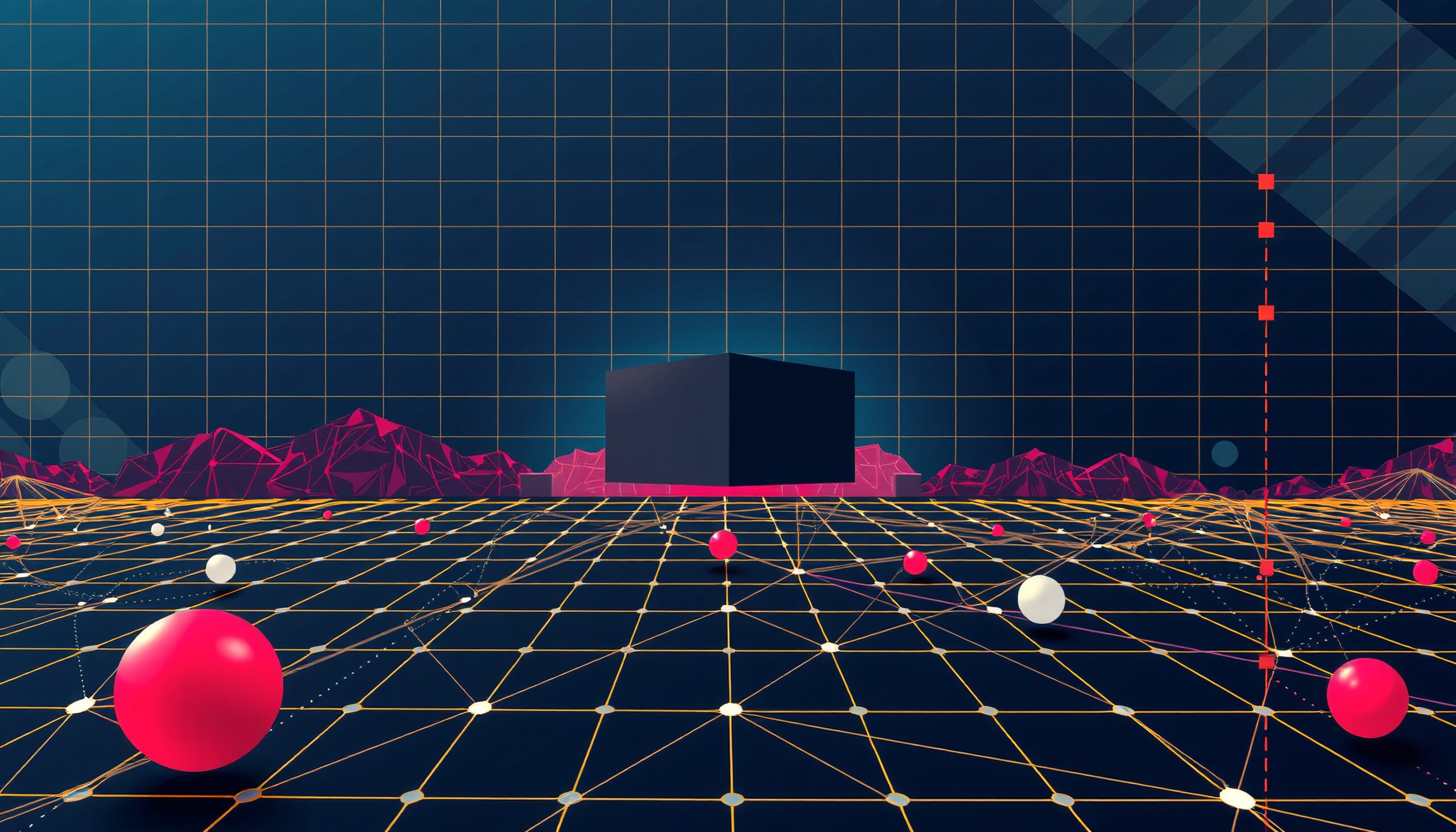 Retro Futuristic Digital Landscape