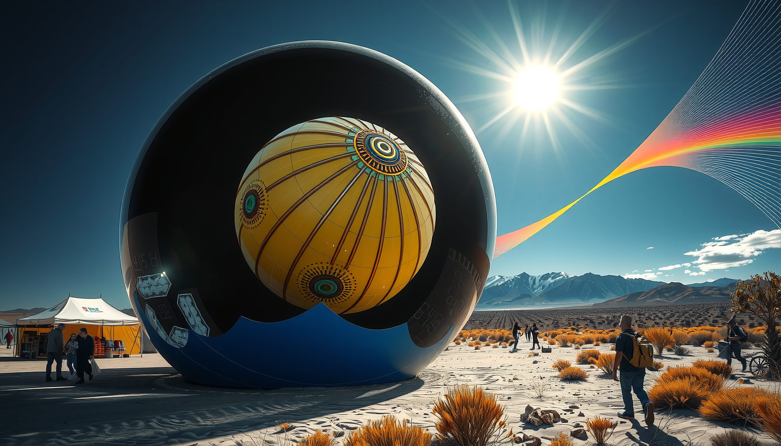 Spherical Installation in Desert Landscape