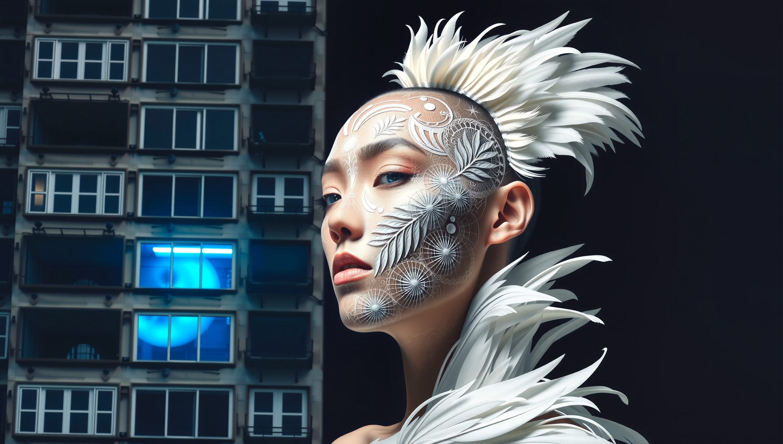 Urban Fusion Feathered Futuristic Grace