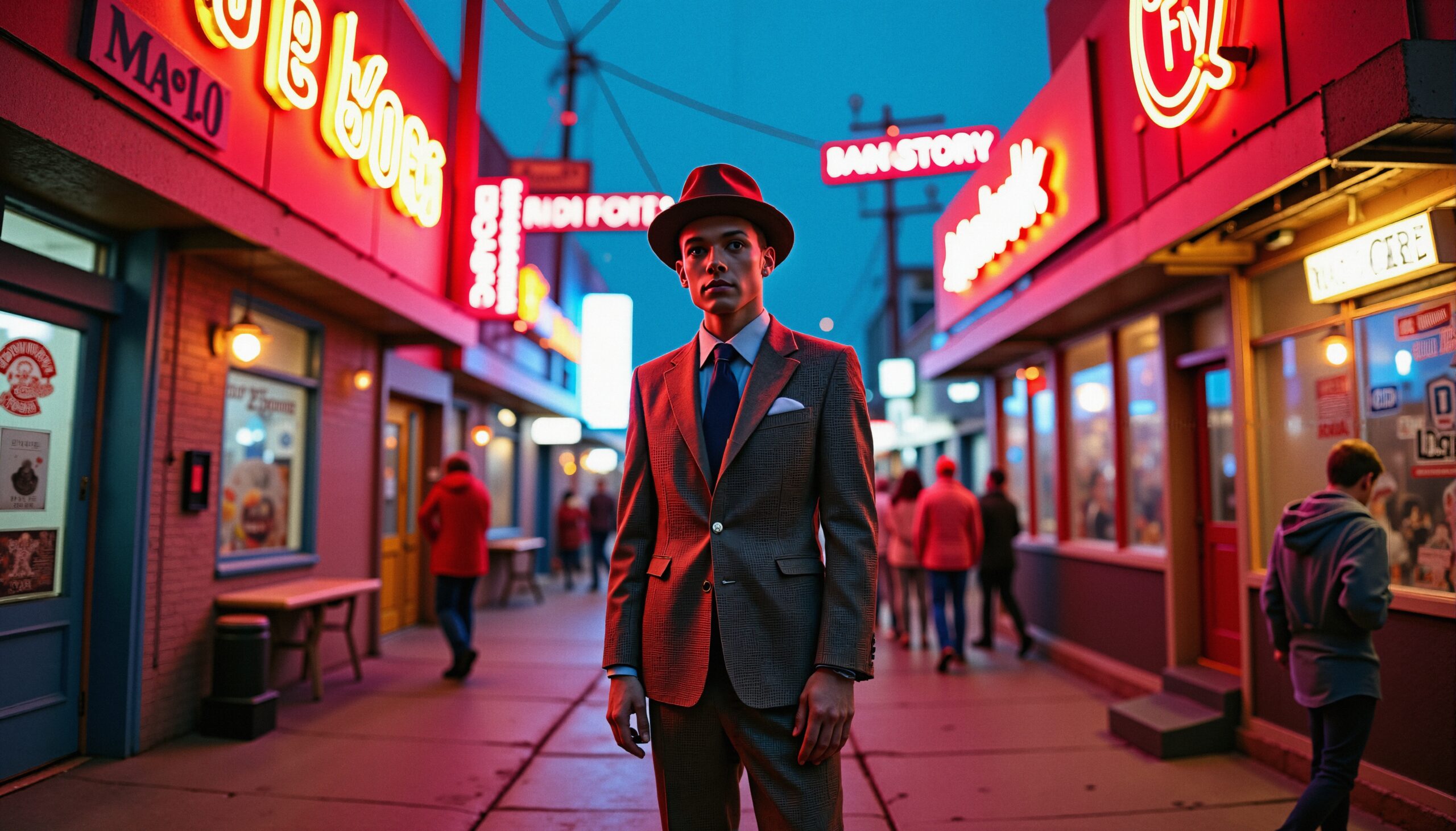 Retro Style in Neon Street