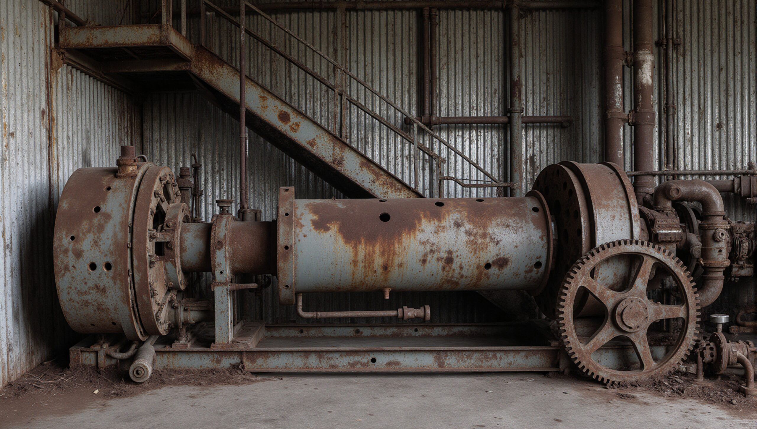 Rusty Industrial Machine with Gears