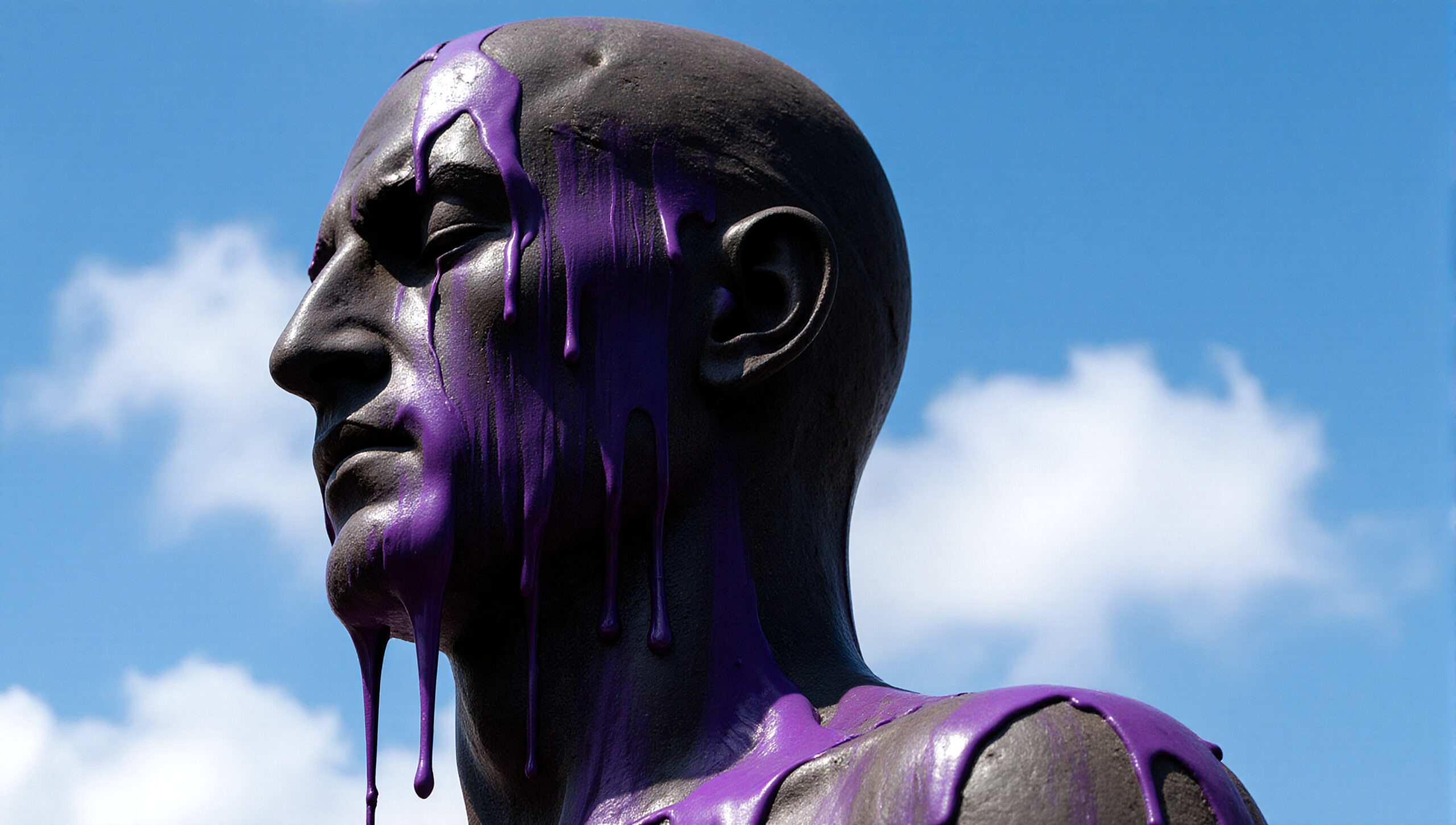 Purple Dripping Statue Profile Art