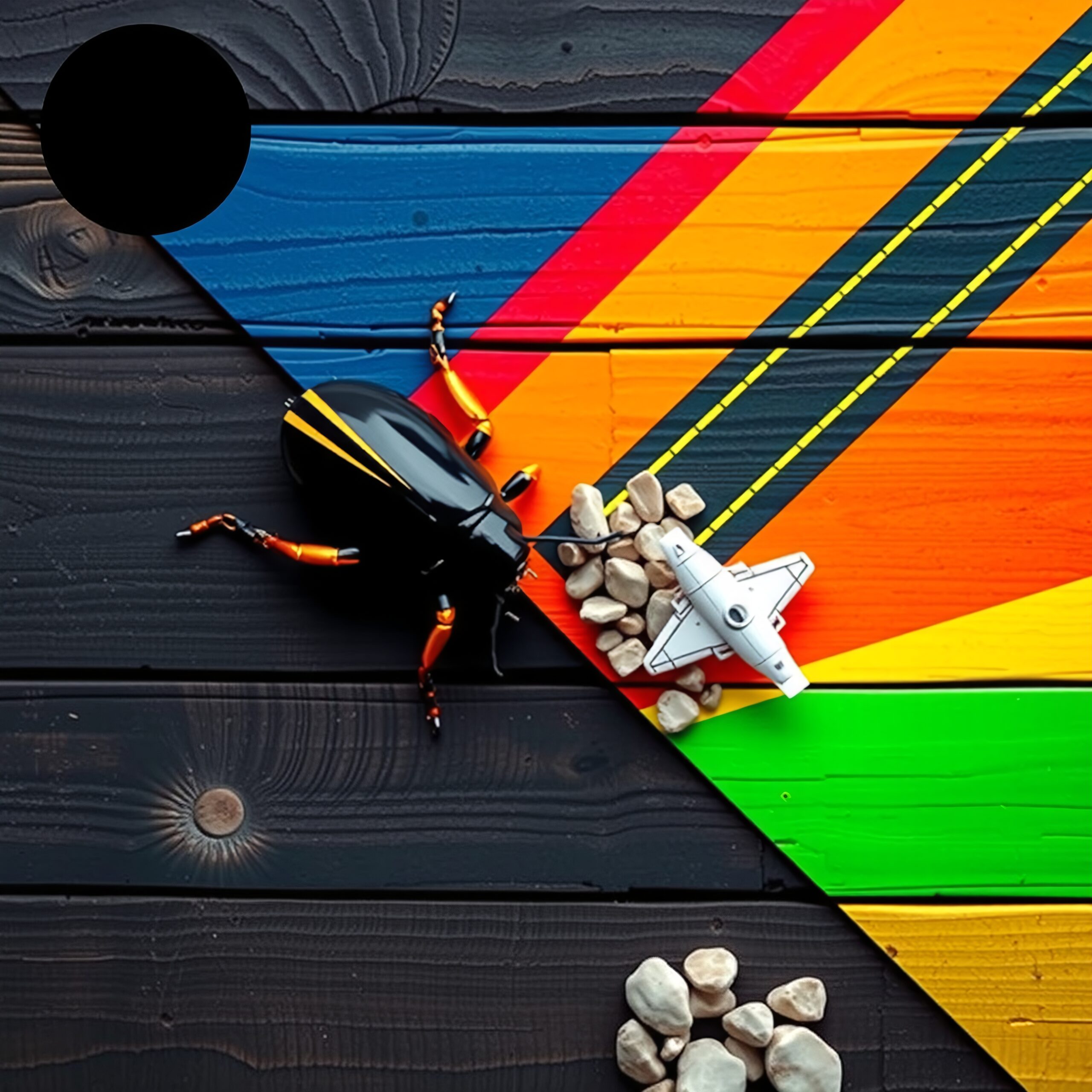 Beetle and Airplane on Colors