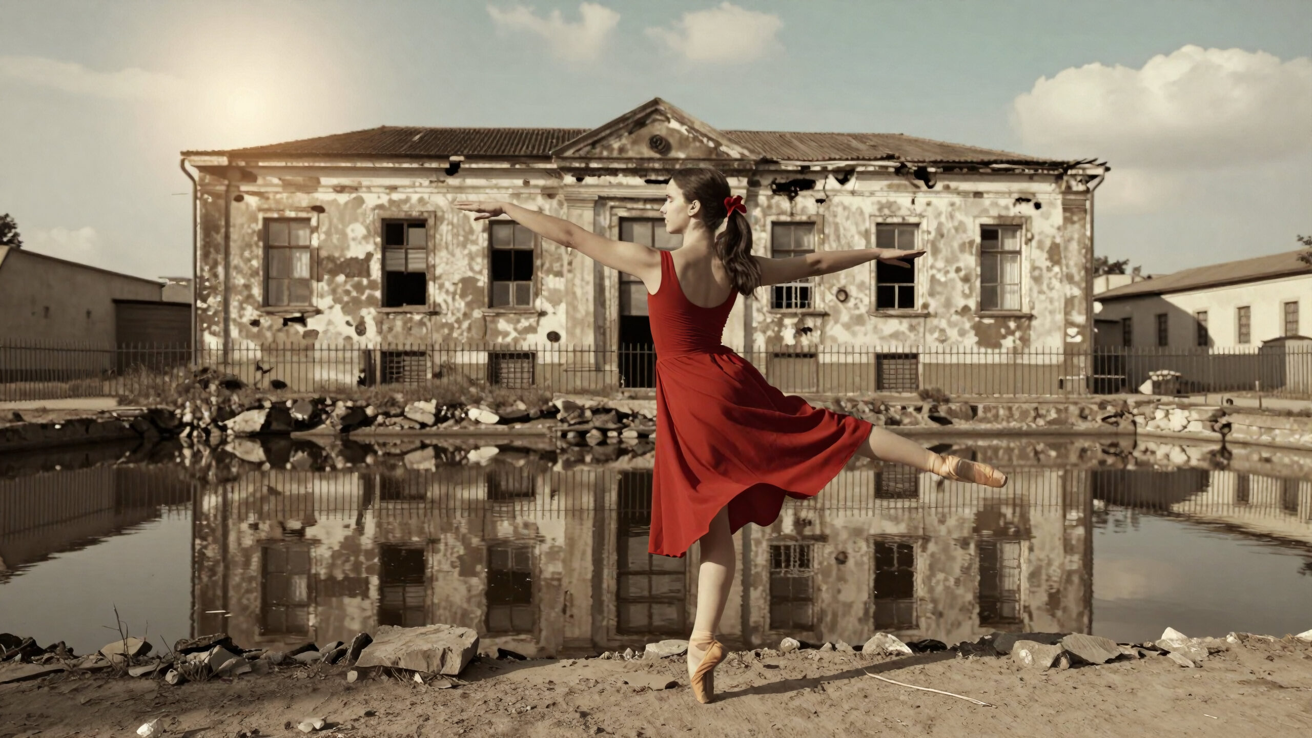 Red Dancer Against Ruin