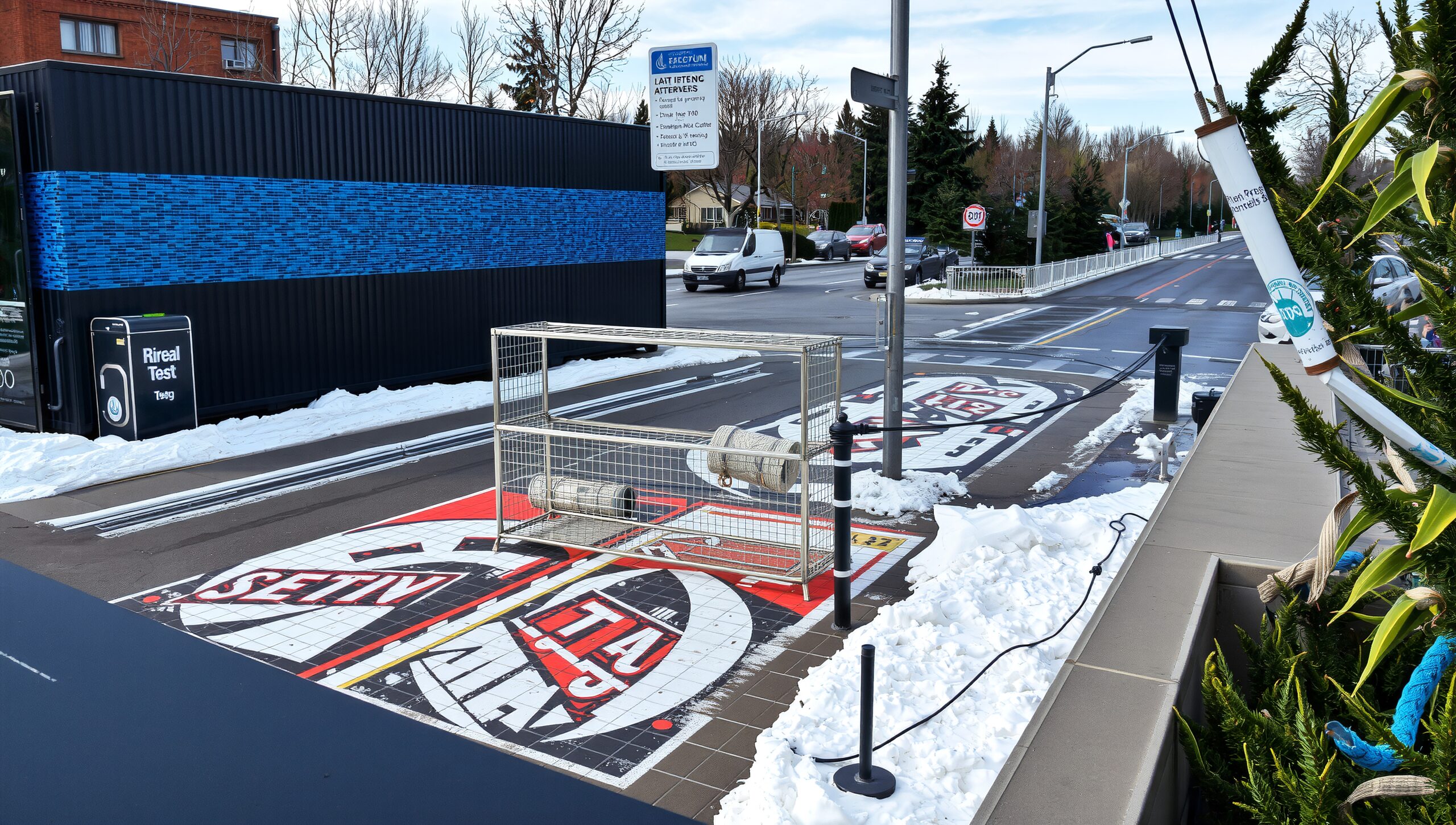 Modern Street Art with Snow