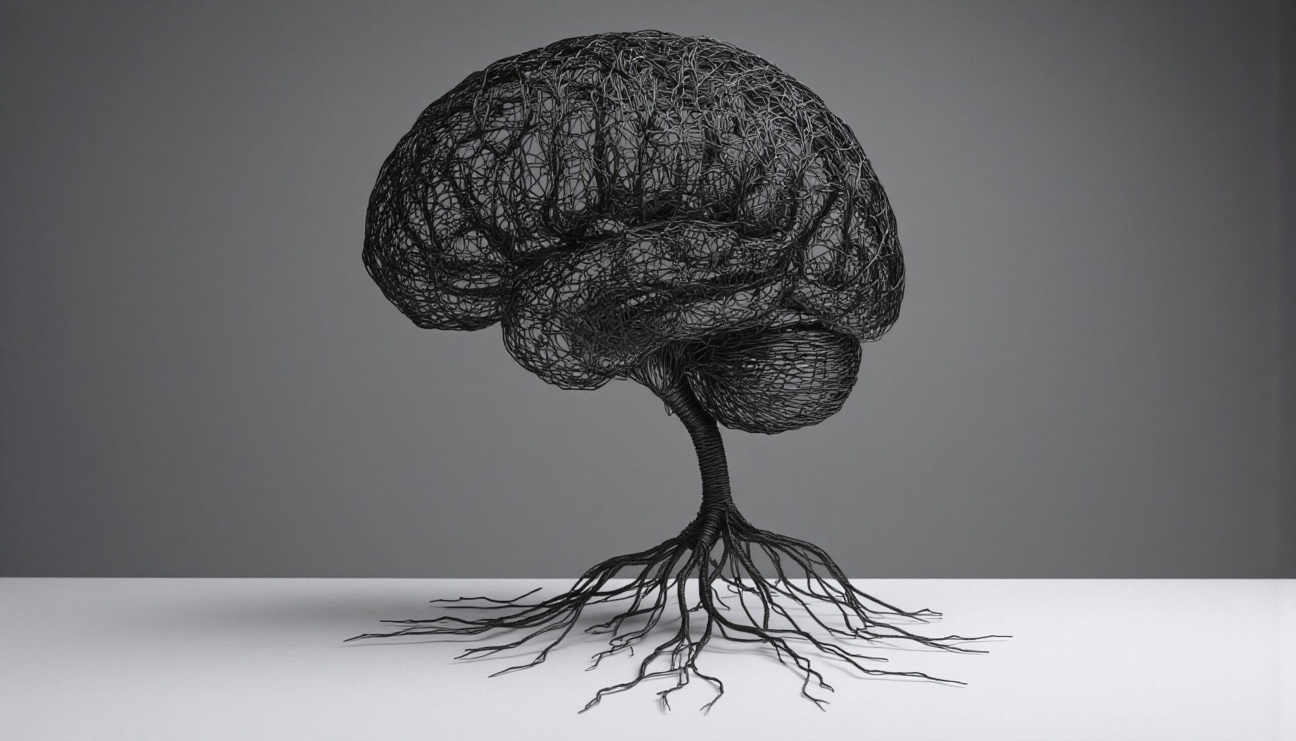 Interconnected Brain and Tree Sculpture
