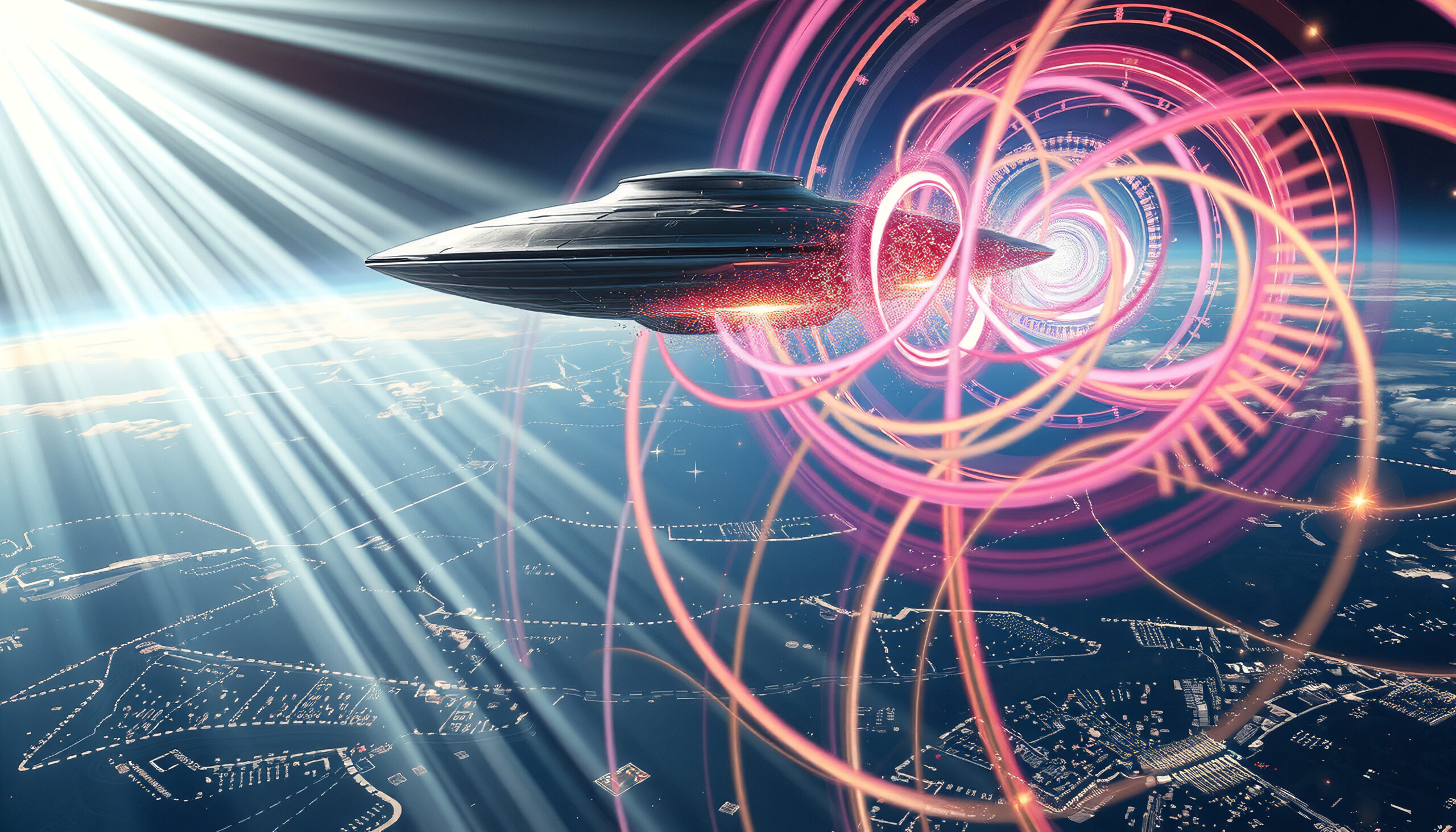 Alien Spaceship Over Planet