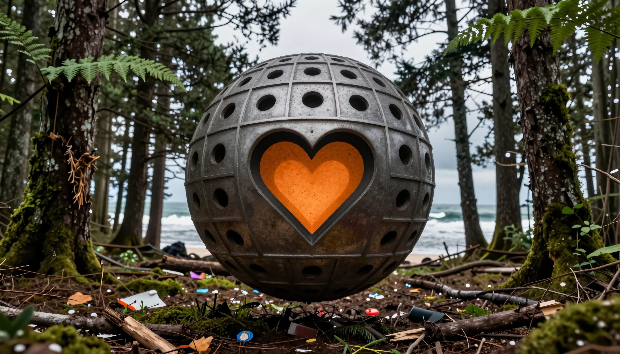 Forest Sphere with Heart Light