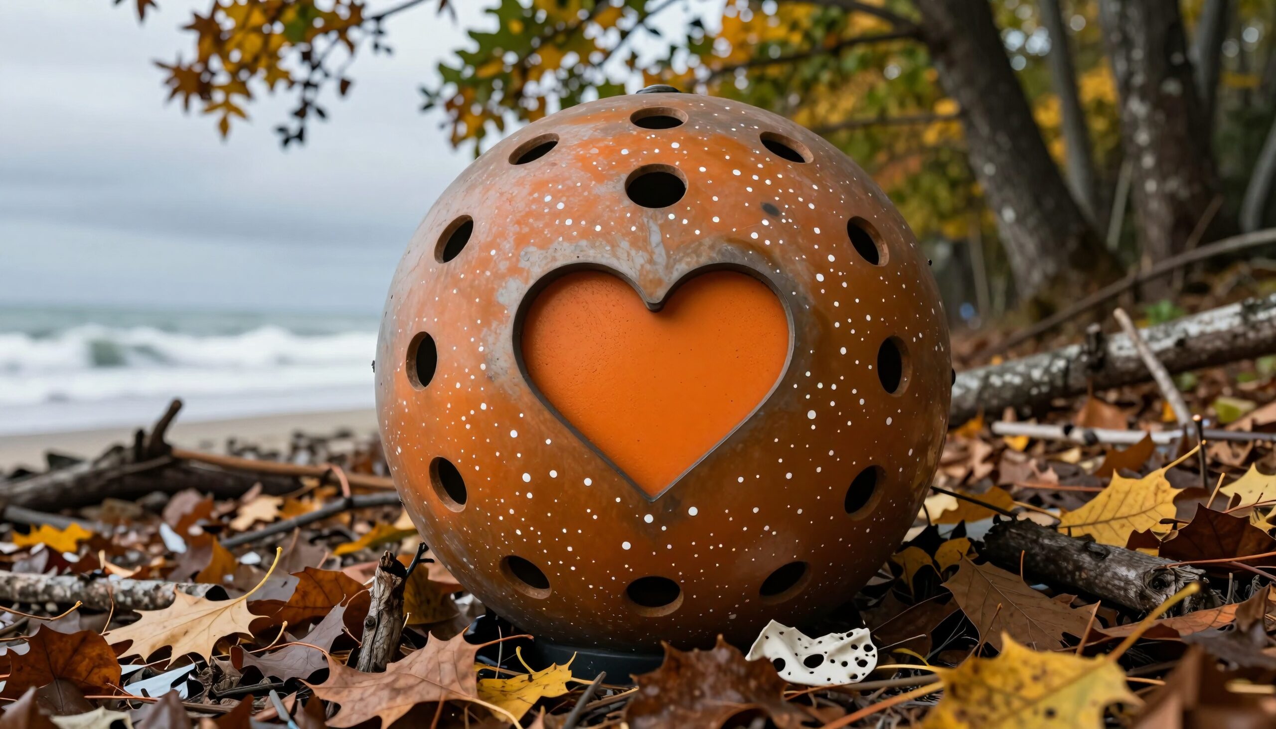 Heart-Cut Sphere By The Shore