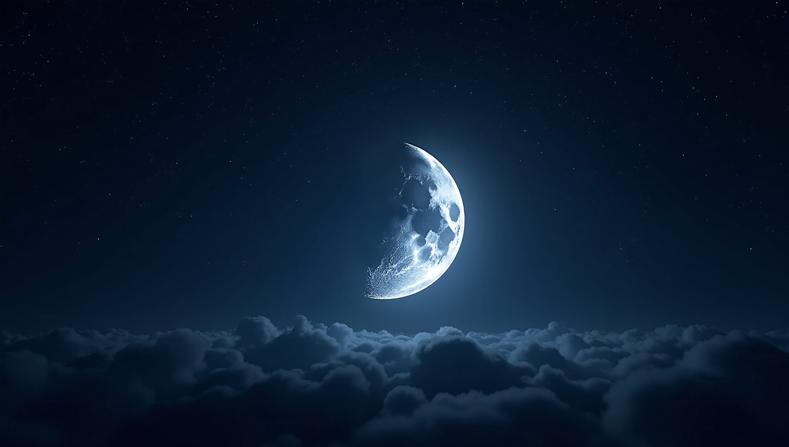 Moon Illuminates a Starry Night