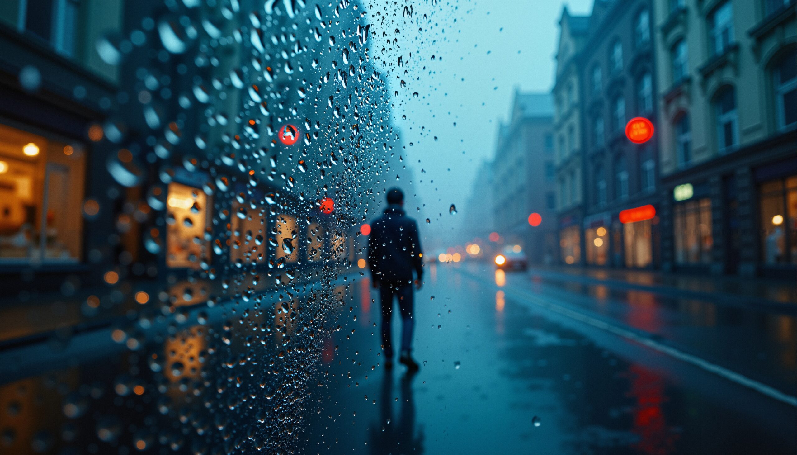 Misty Evening City Rainfall