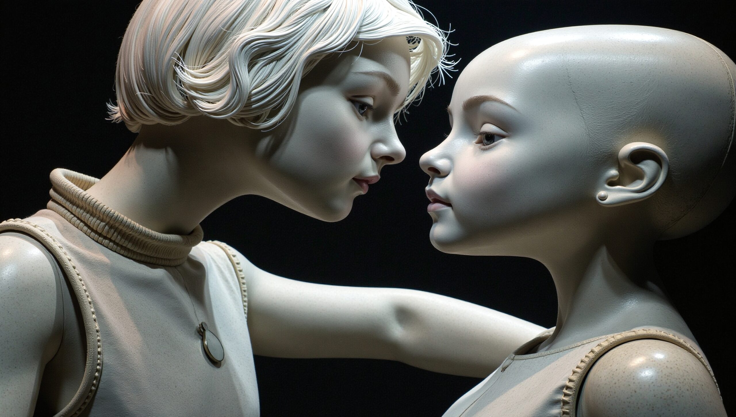 Intricate Mannequin Face-off Encounter
