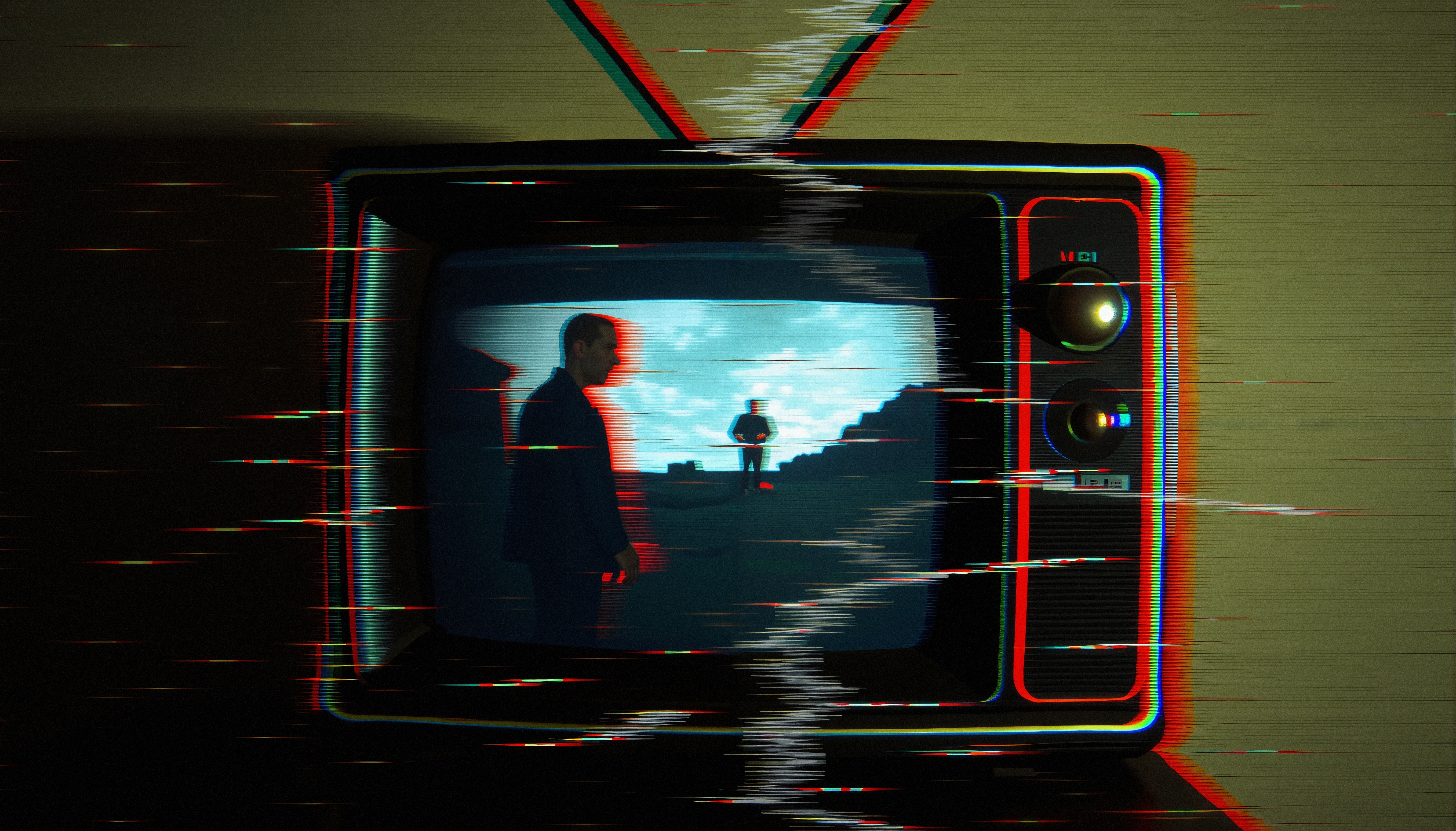 Glitchy Retro Television Scene