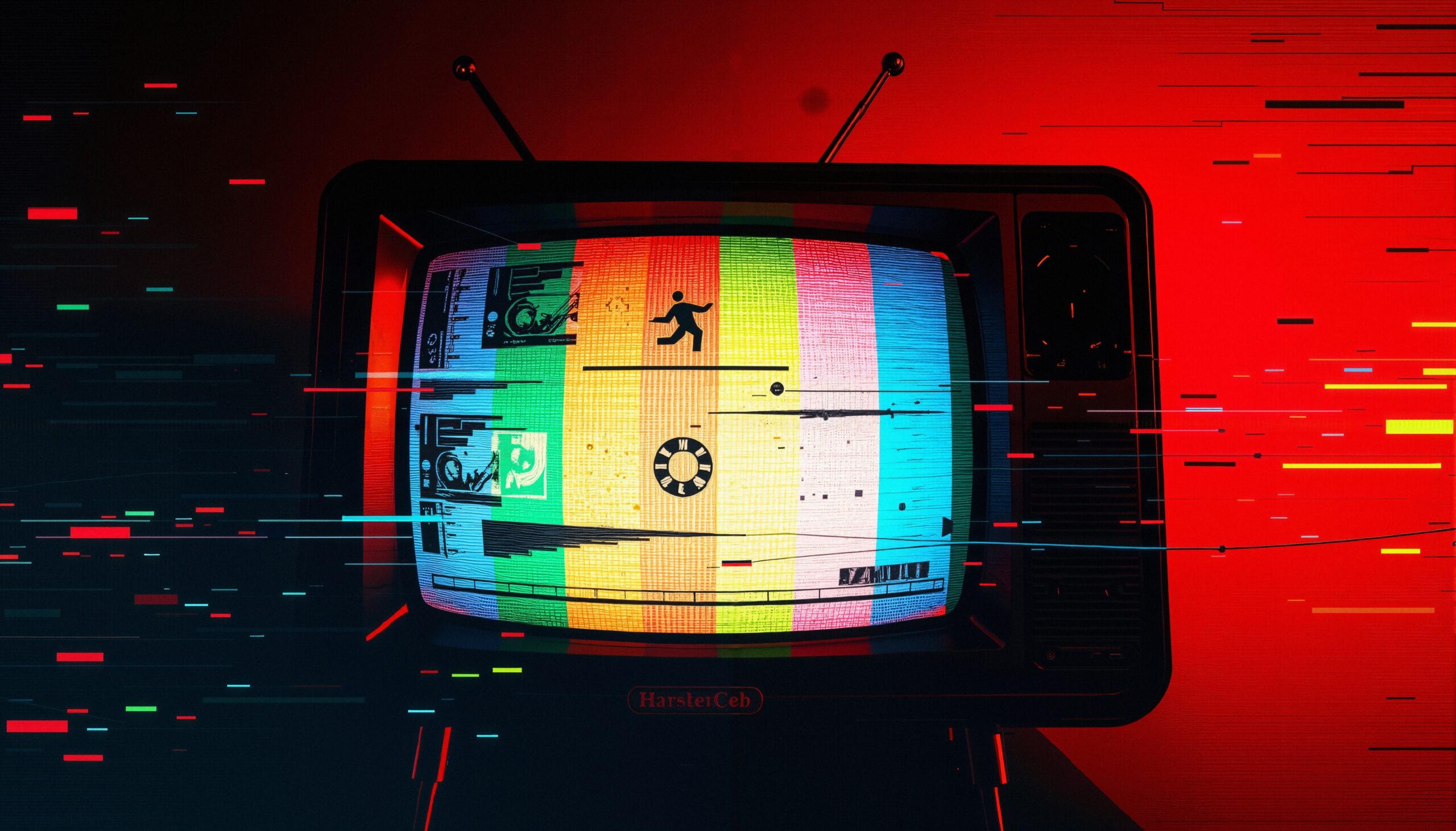 Vintage TV with Glitch Aesthetic