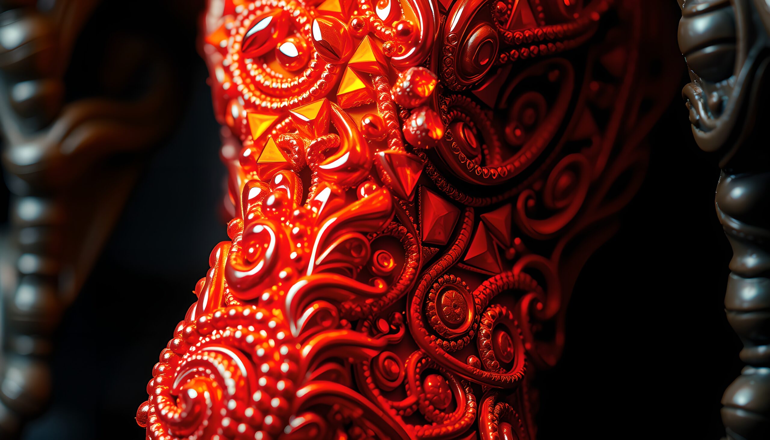 Intricate Red Decorative Pattern