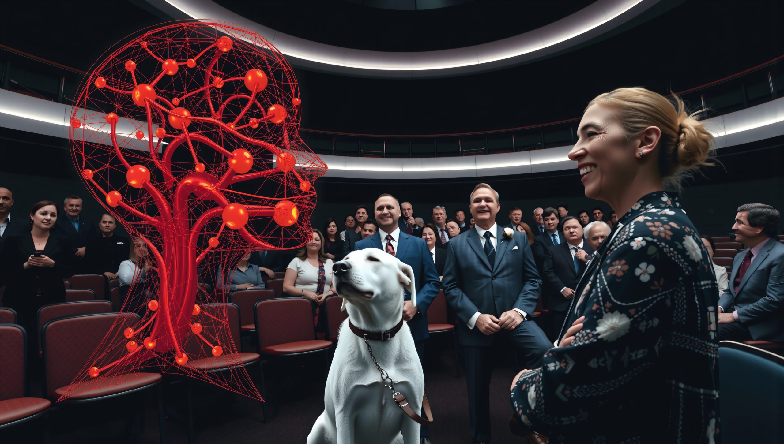 Futuristic Hologram Enthralls Engaged Audience