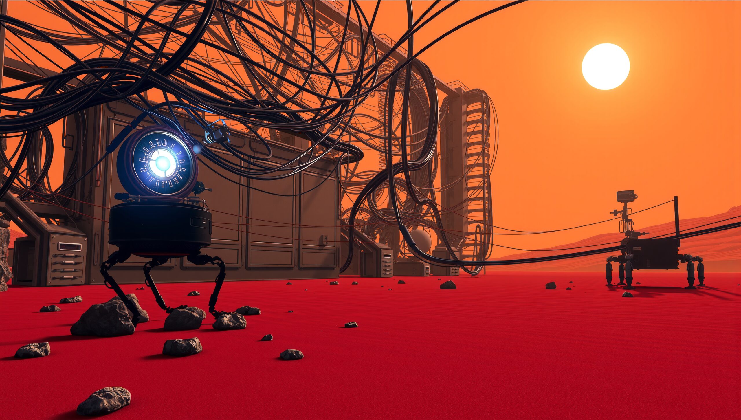 Robots Explore Alien Landscape