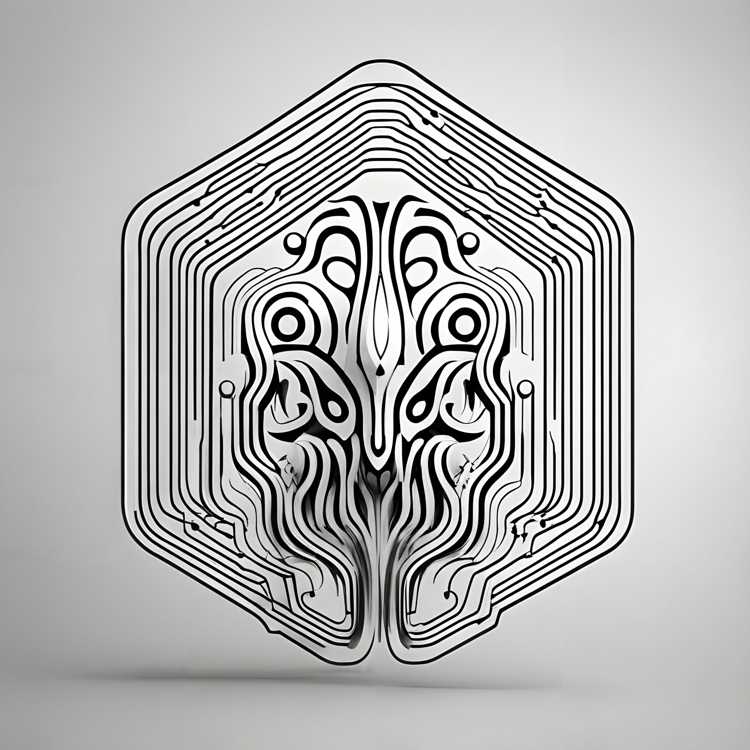 Intricate Black and White Circuit