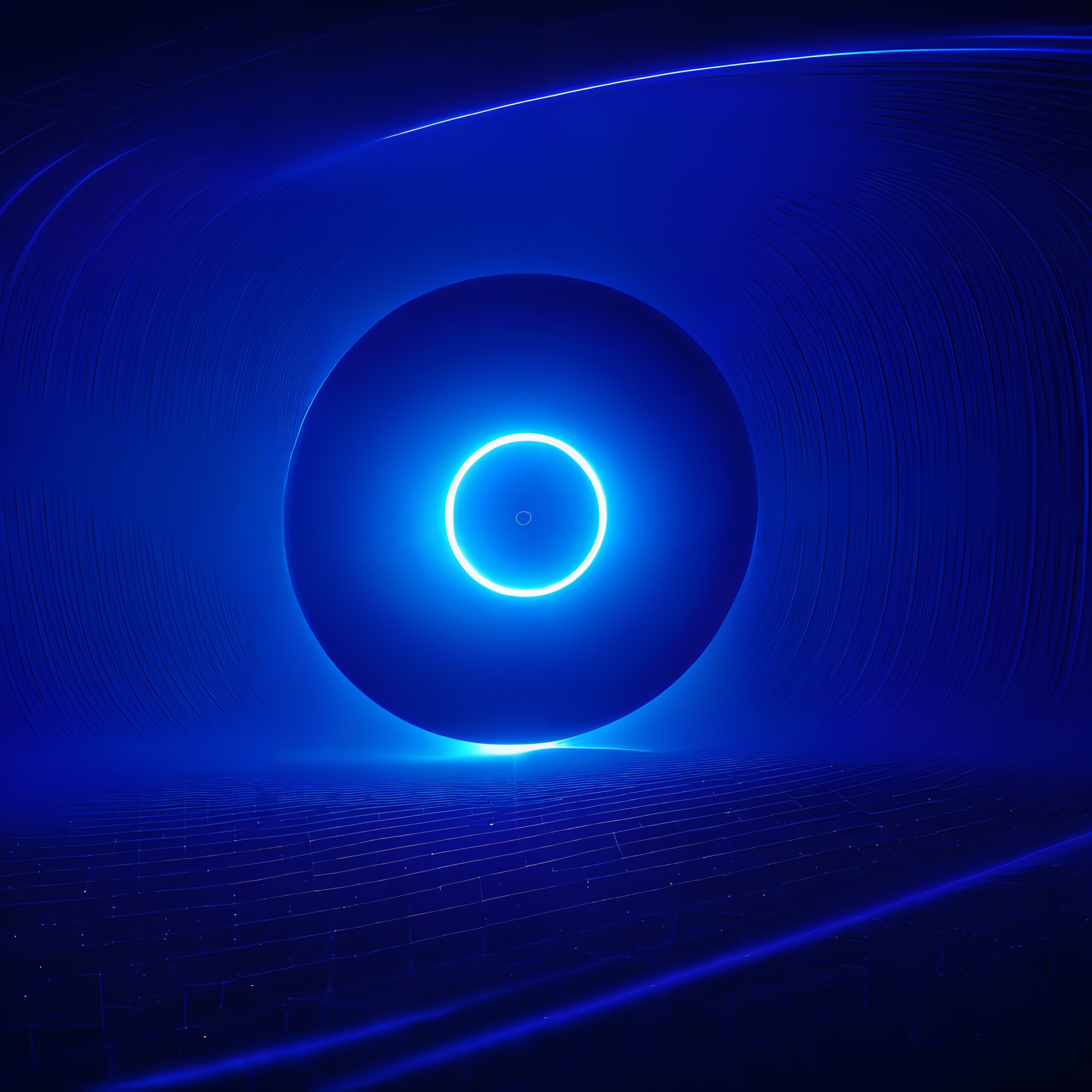 Futuristic Glowing Blue Sphere
