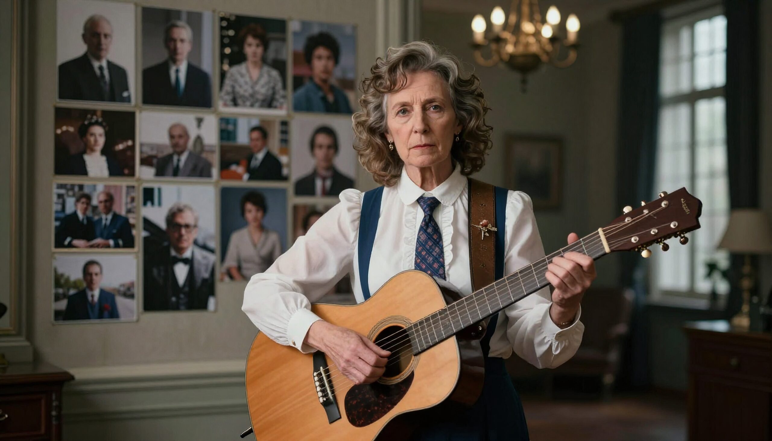 Elderly Woman with Acoustic Guitar