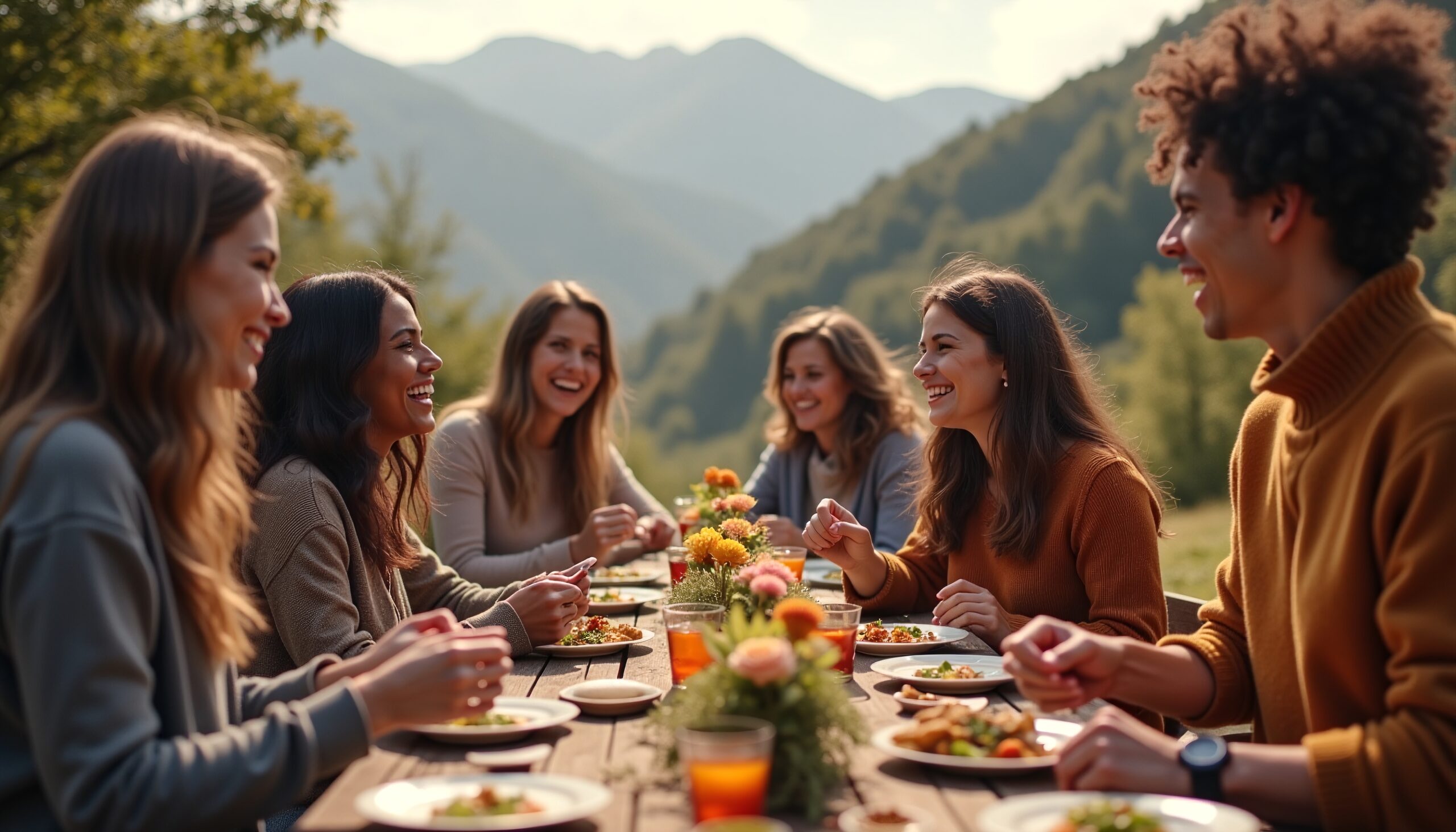 Outdoor Dining in Scenic Nature