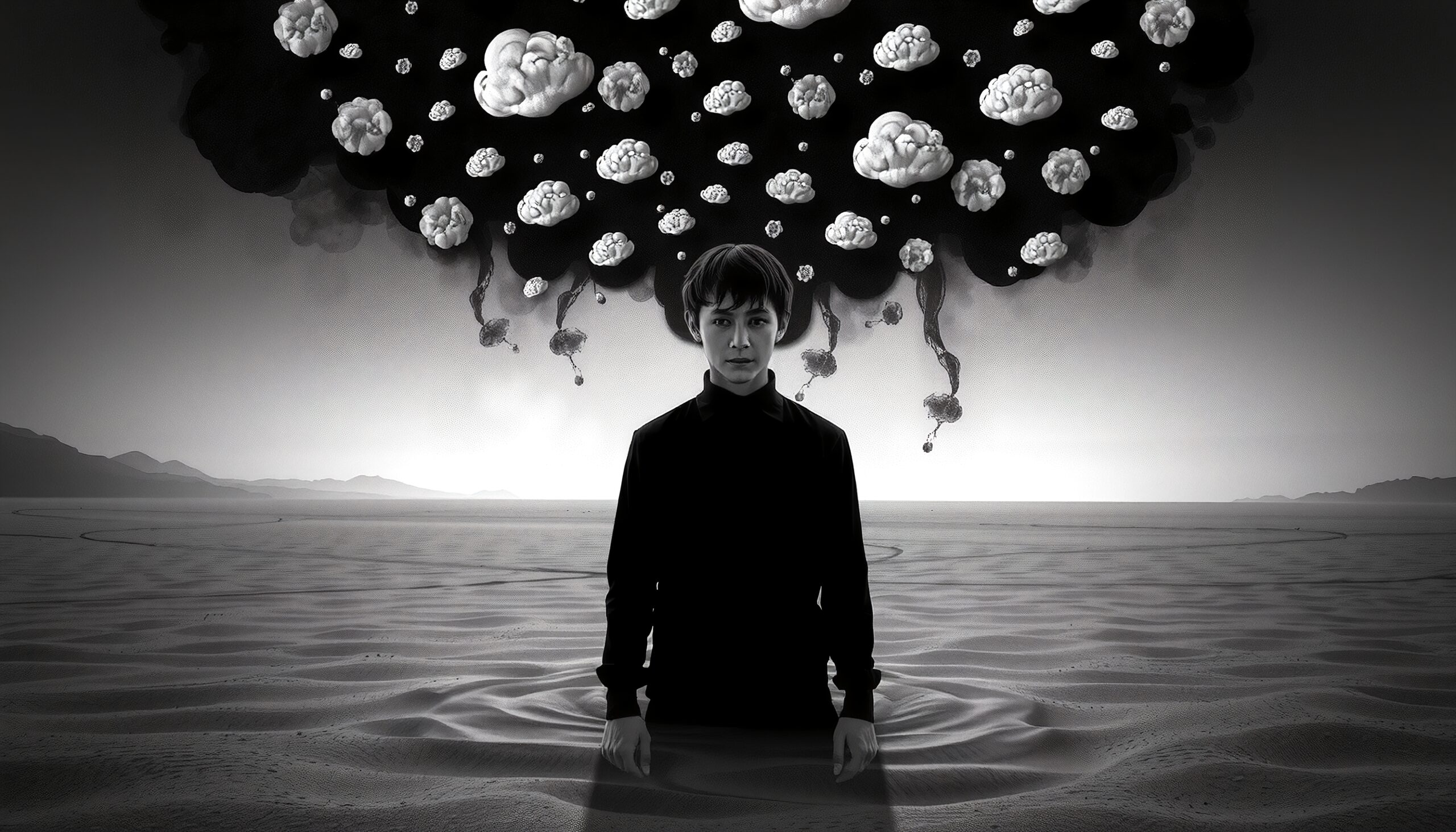 Surreal Desert Solitude and Reflection