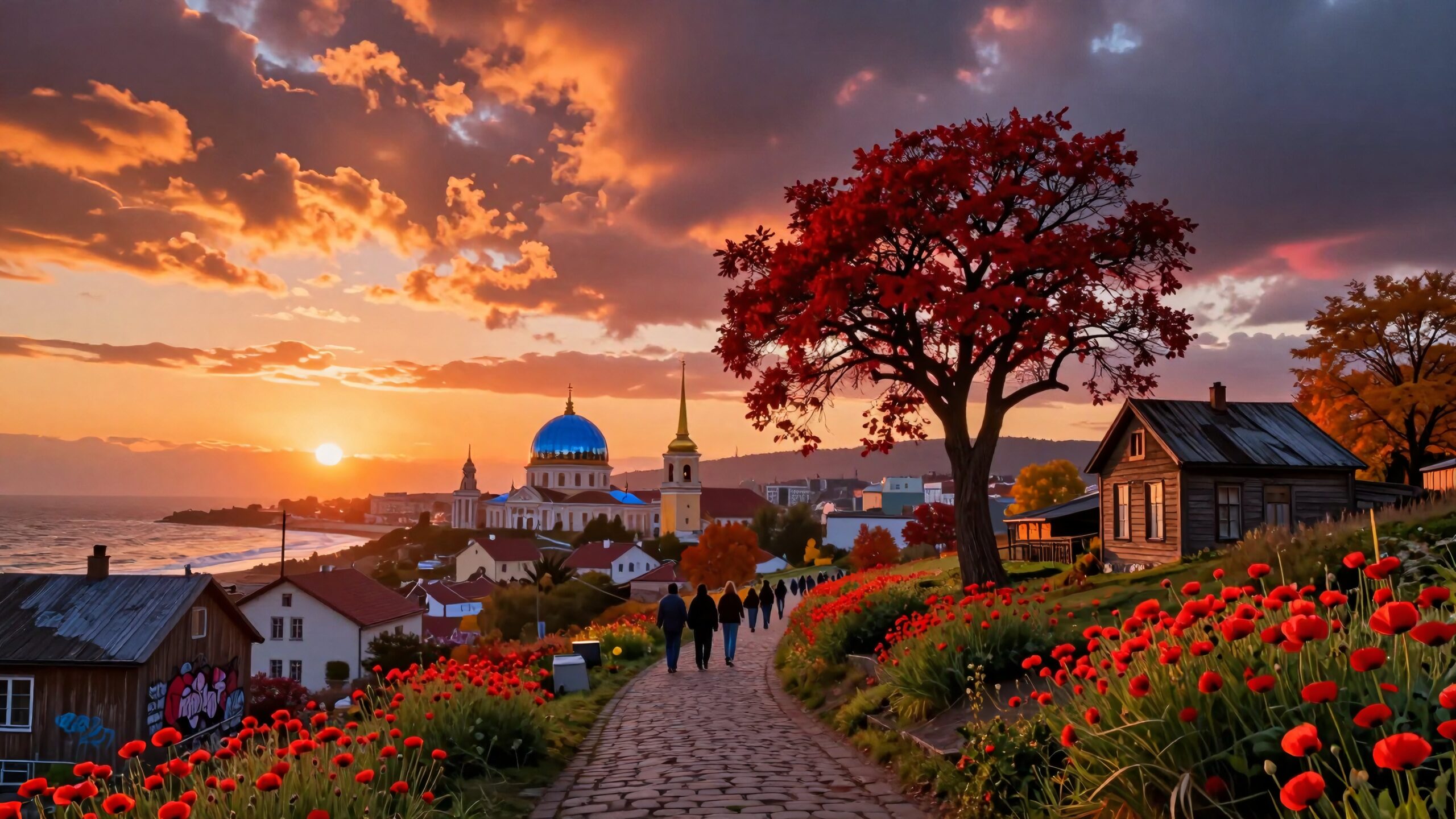 Village at Glorious Sunset View