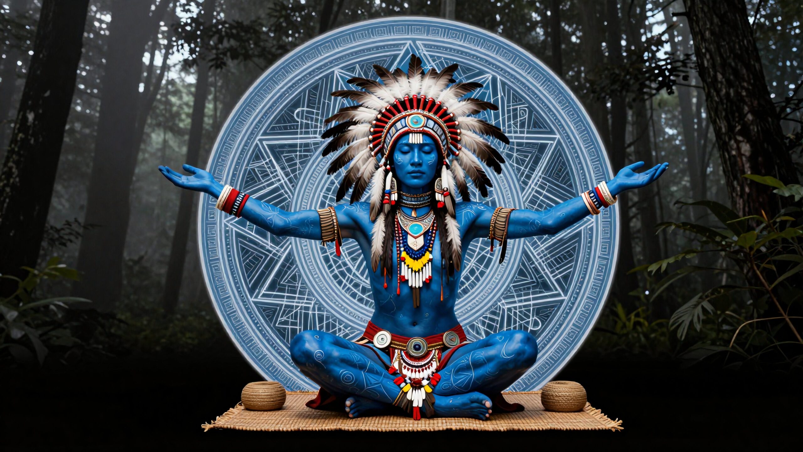 Mystical Figure in Tranquil Forest