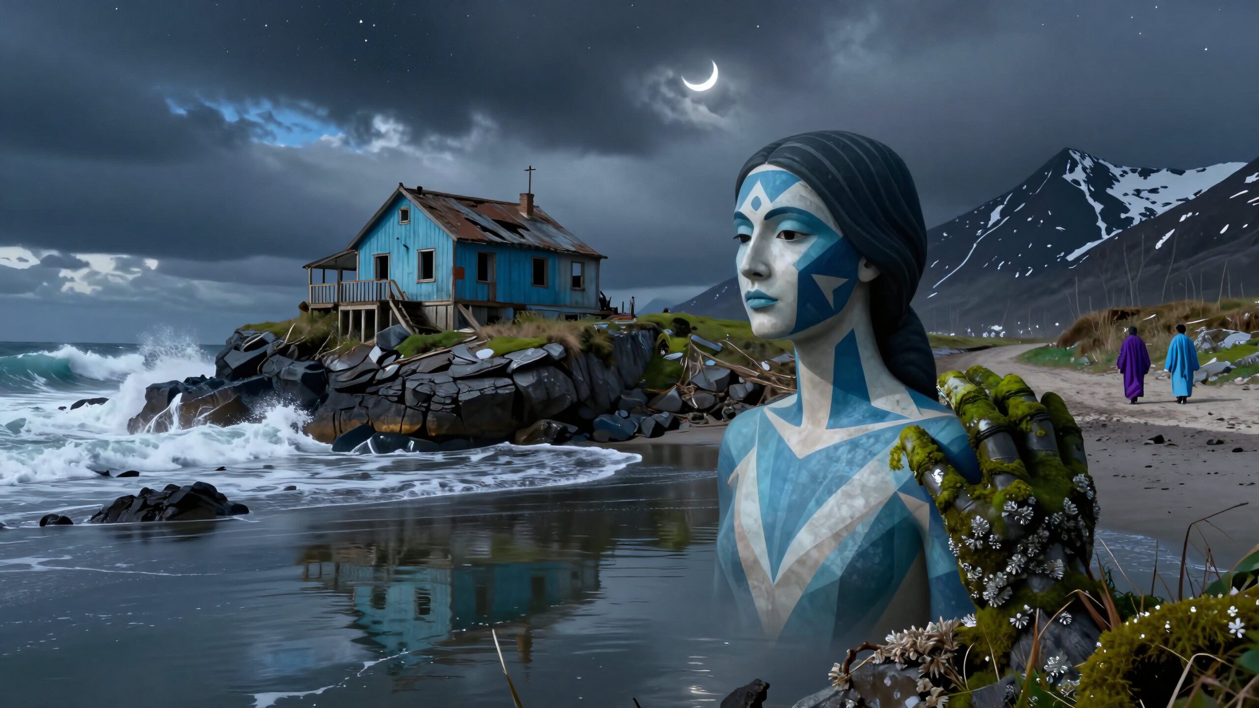 Mystical Coastal Nightscape Fantasy