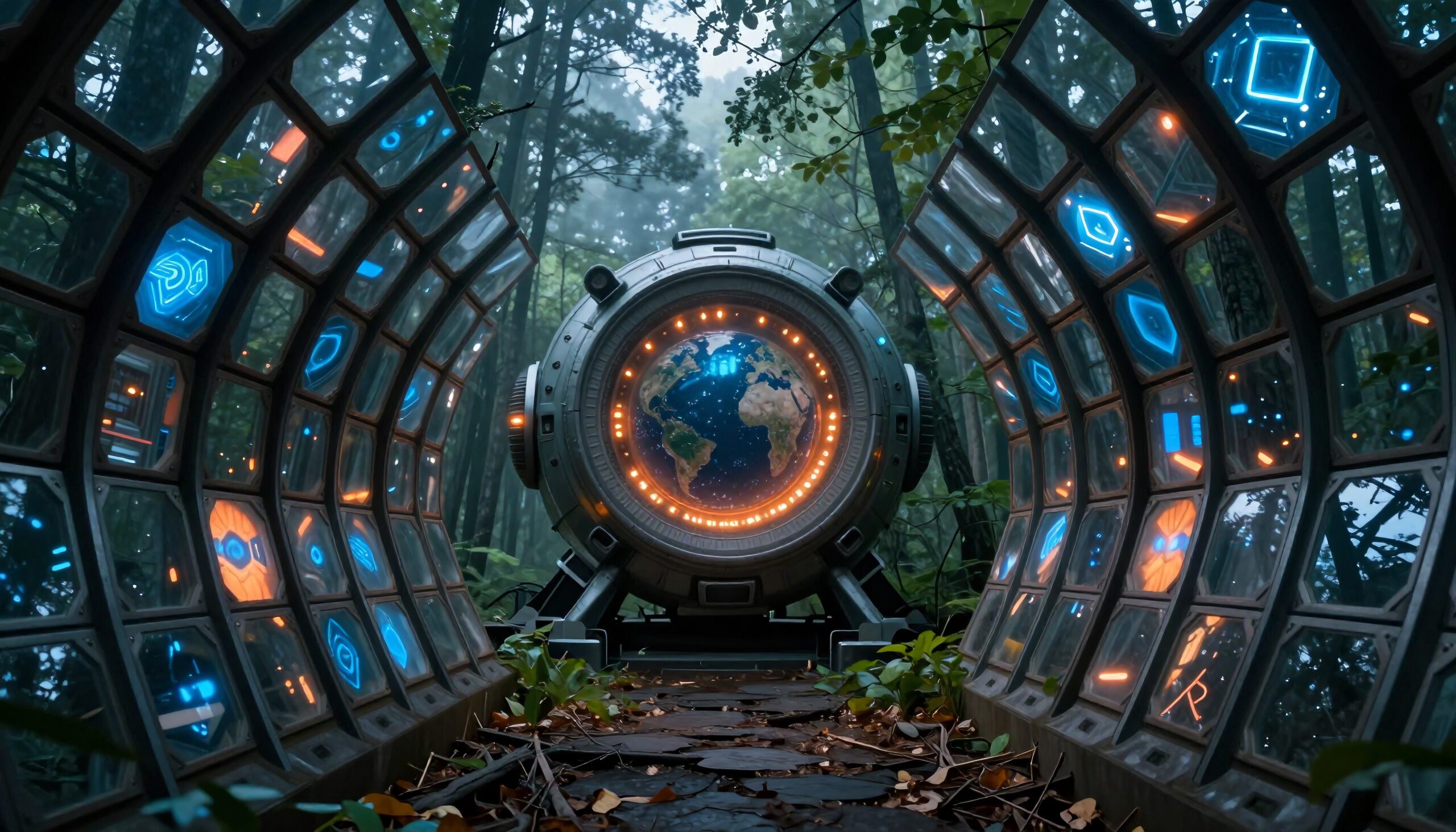 Space Portal in Mystical Forest