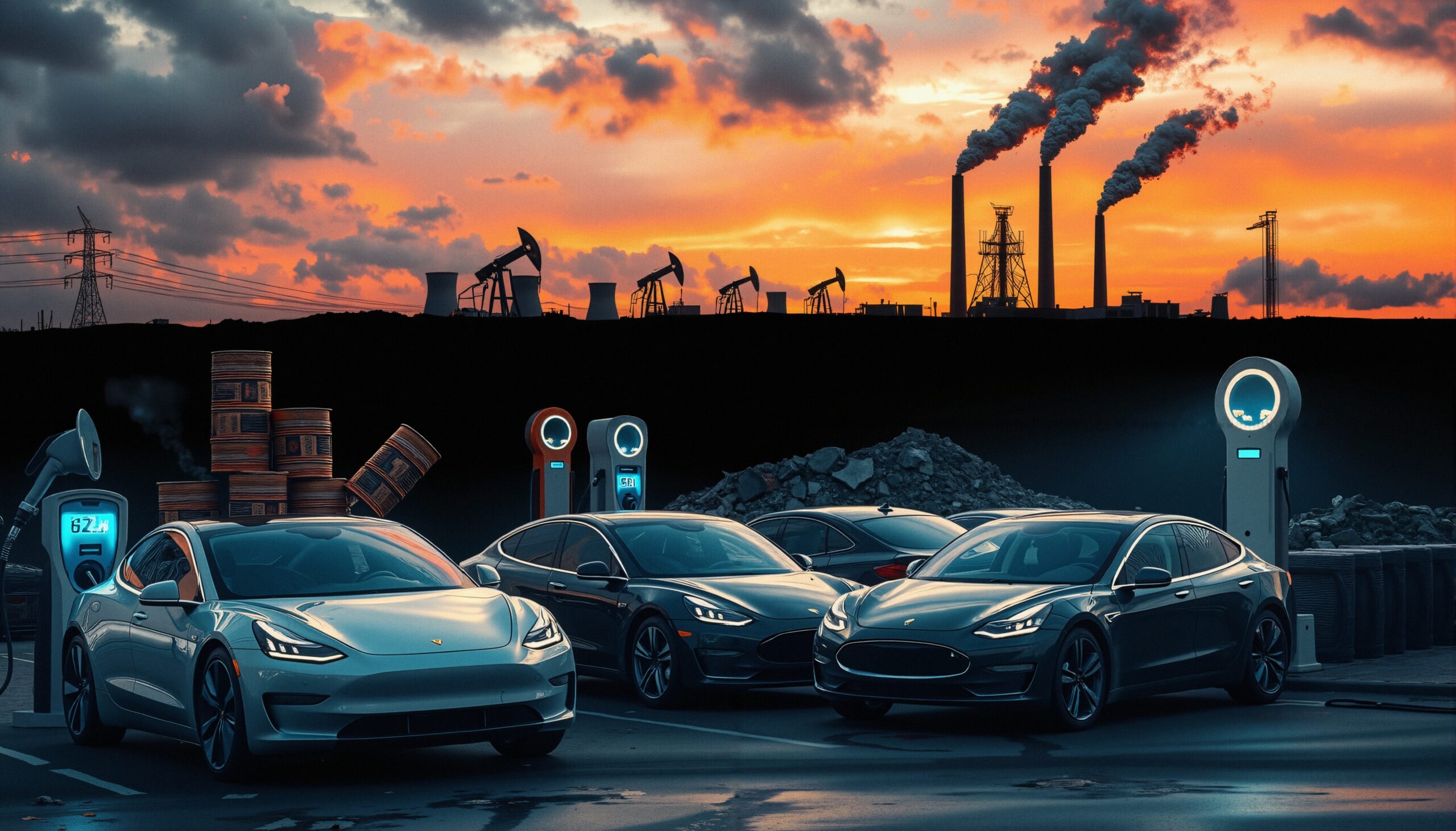 Electric Cars and Industrial Contrast