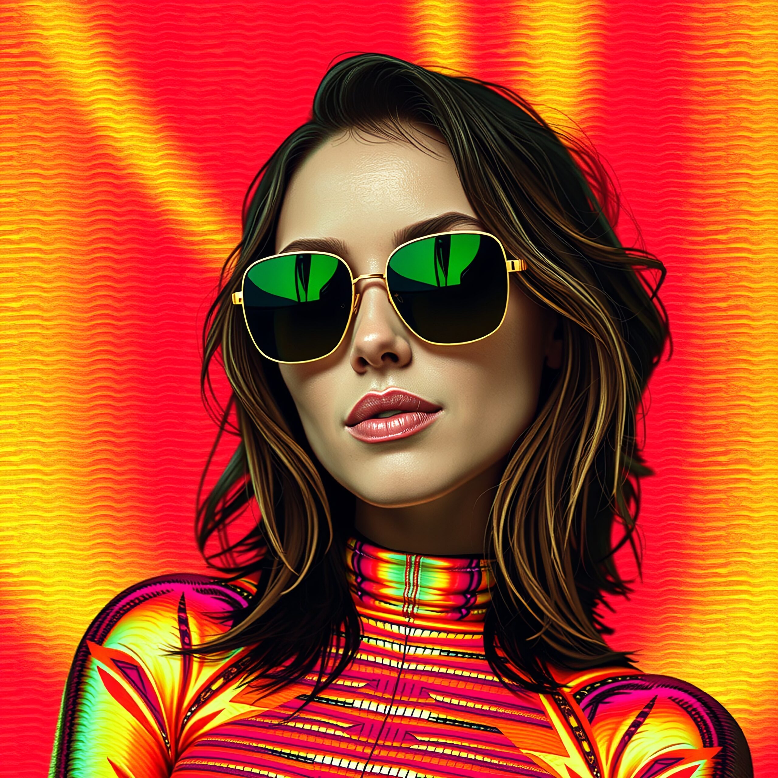 Vibrant Digital Art Fashion Statement