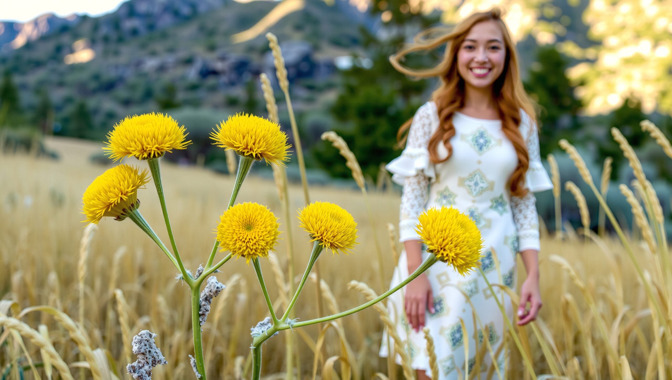 Golden Fields and Joyful Smile