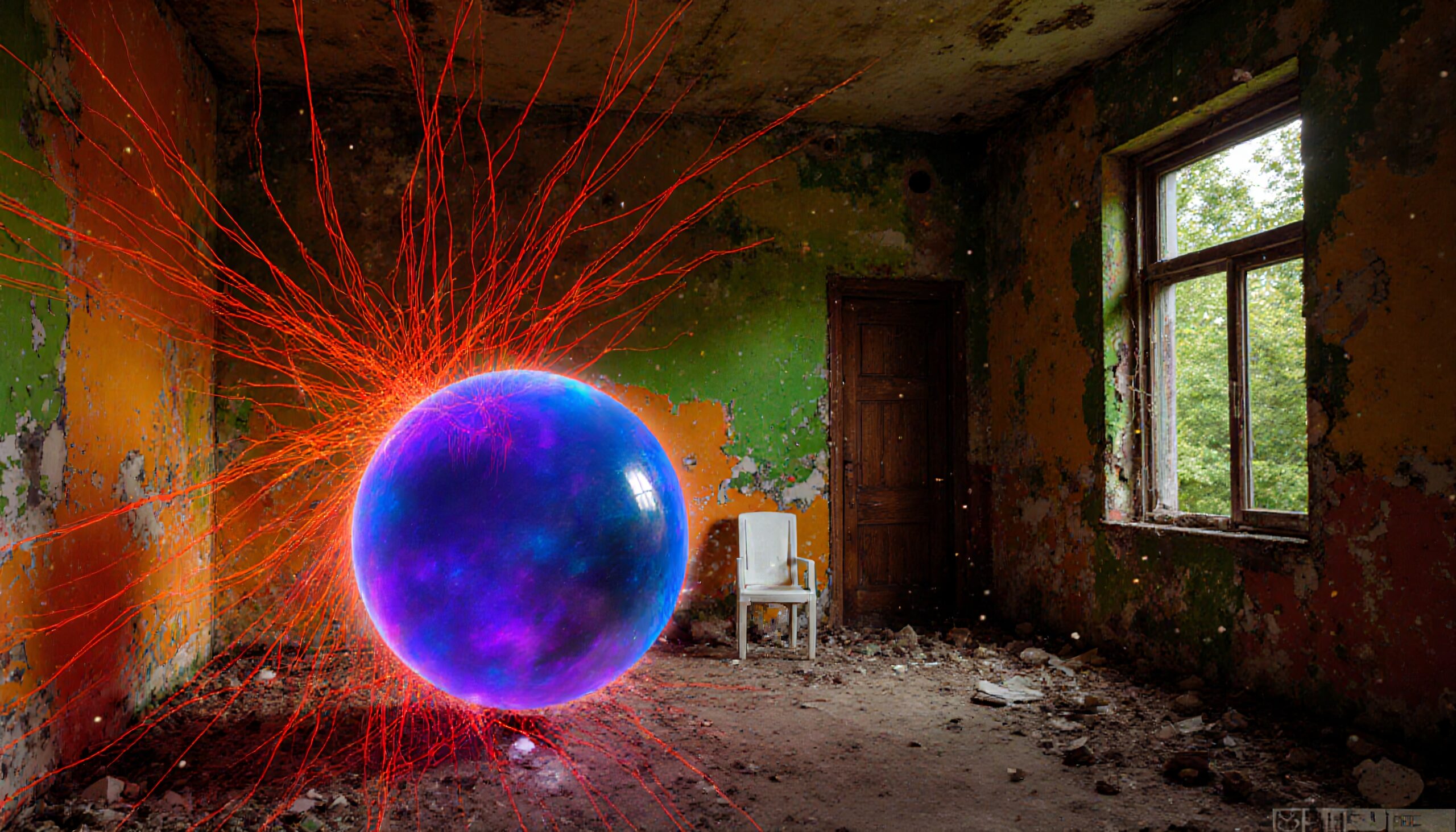 Ethereal Sphere in Abandoned Room